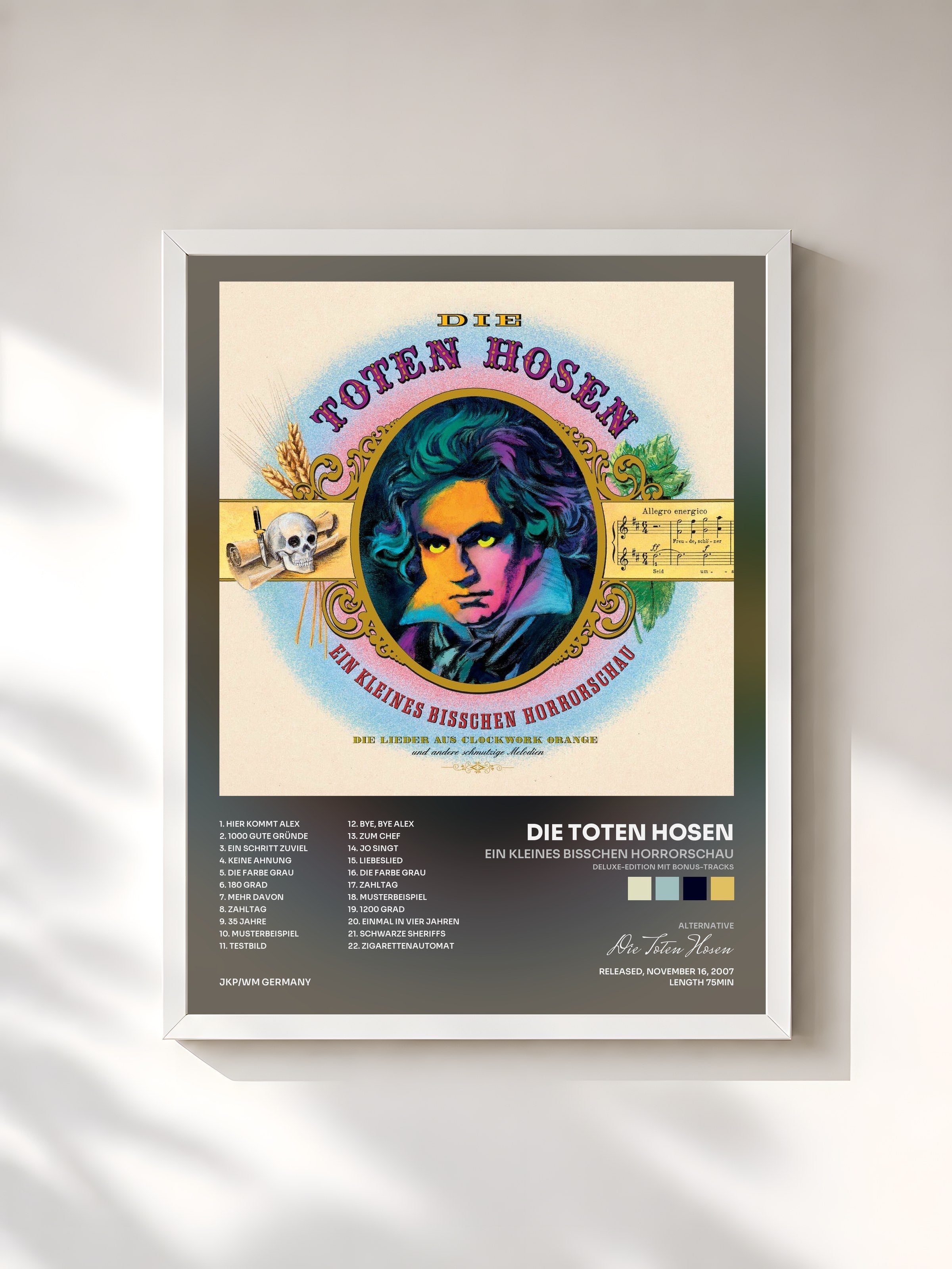 #blanc Tableau de l'album Ein kleines bißchen Horrorschau (Deluxe-Edition mit Bonus-Tracks) de Die Toten Hosen, cadre blanc, imprimé et encadré en France