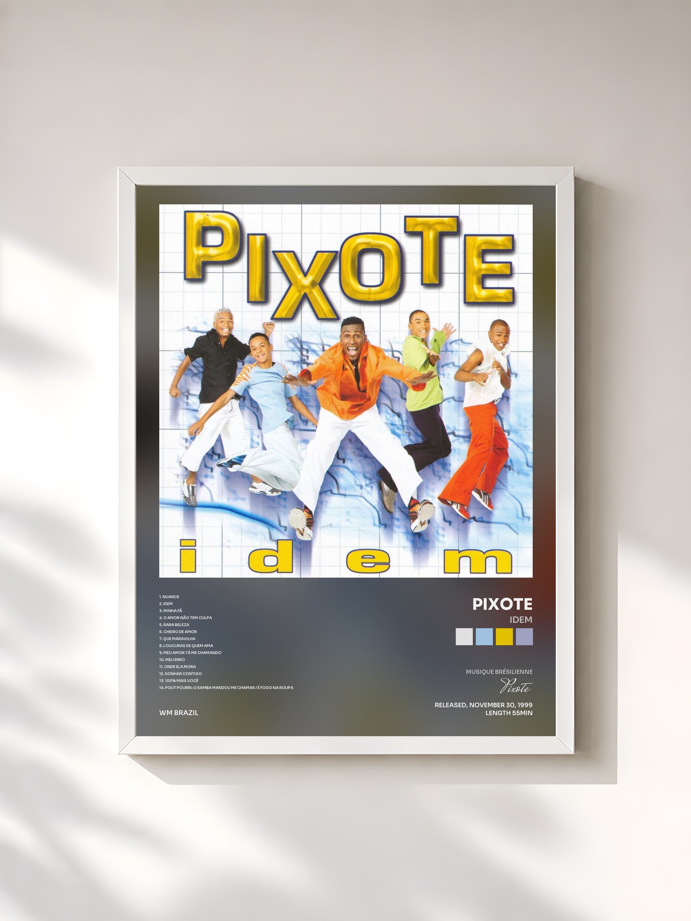 #blanc Tableau de l'album Idem de Pixote, cadre blanc, imprimé et encadré en France