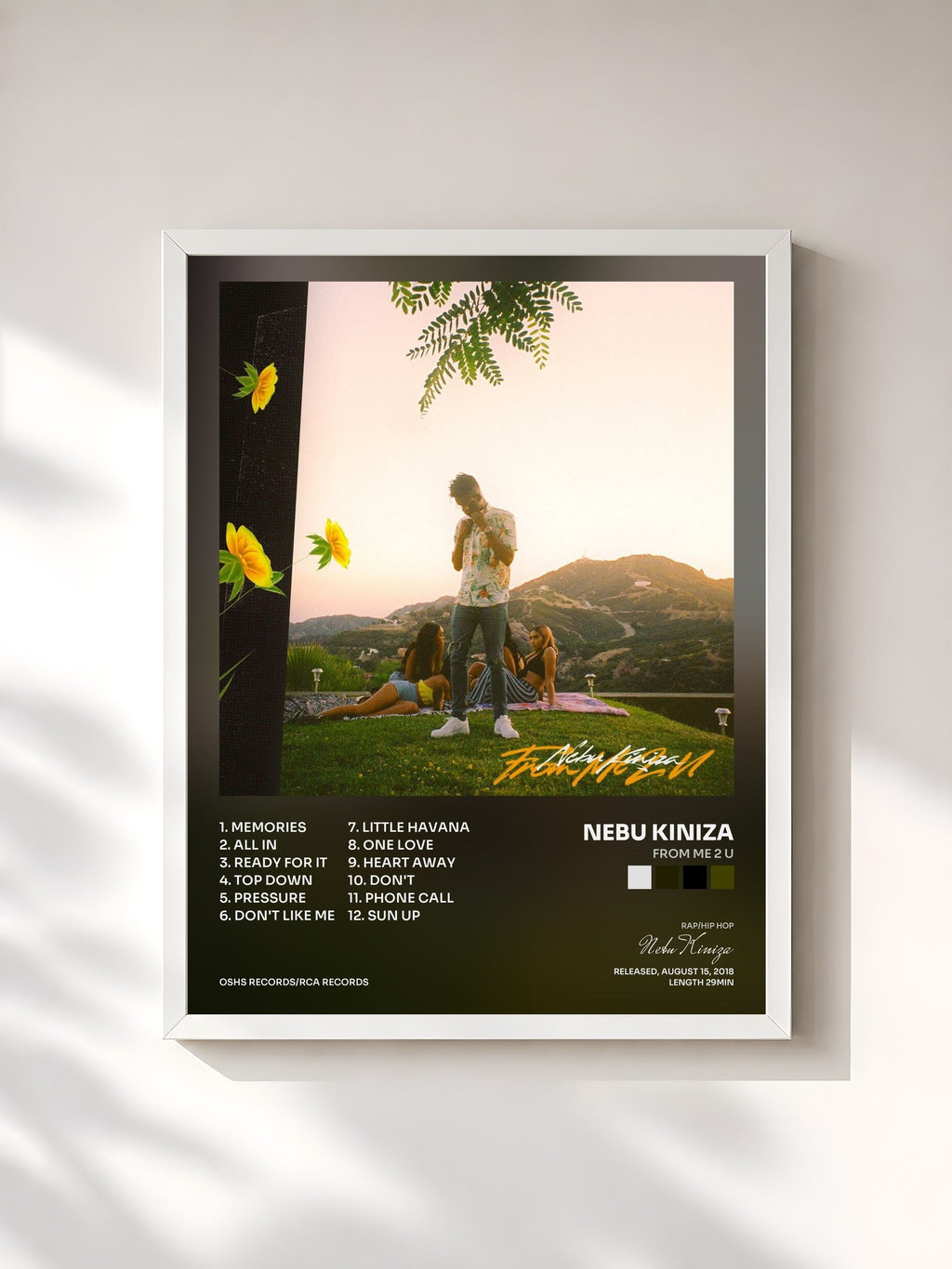 #blanc Tableau de l'album From Me 2 U de Nebu Kiniza, cadre blanc, imprimé et encadré en France