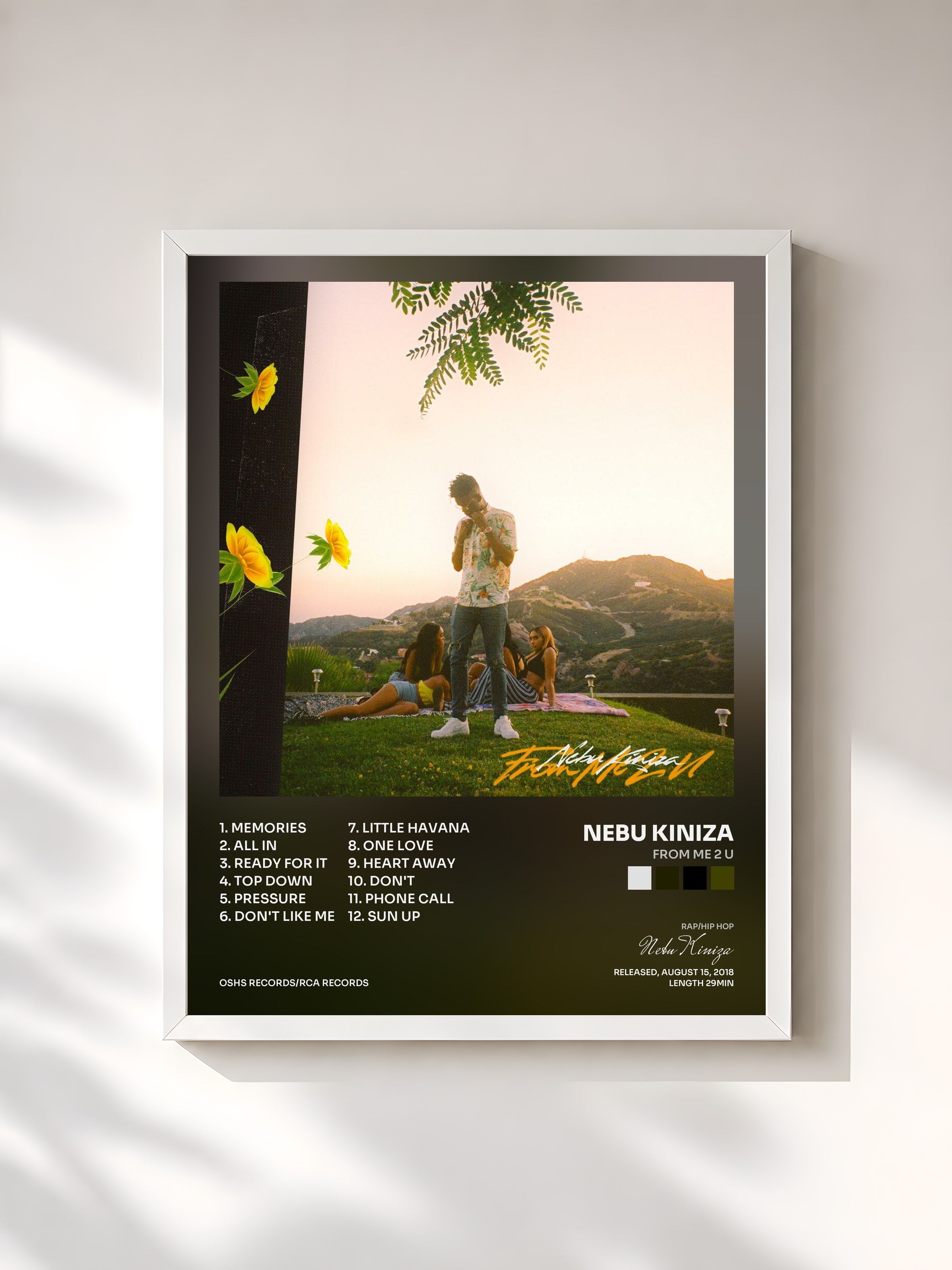 #blanc Tableau de l'album From Me 2 U de Nebu Kiniza, cadre blanc, imprimé et encadré en France