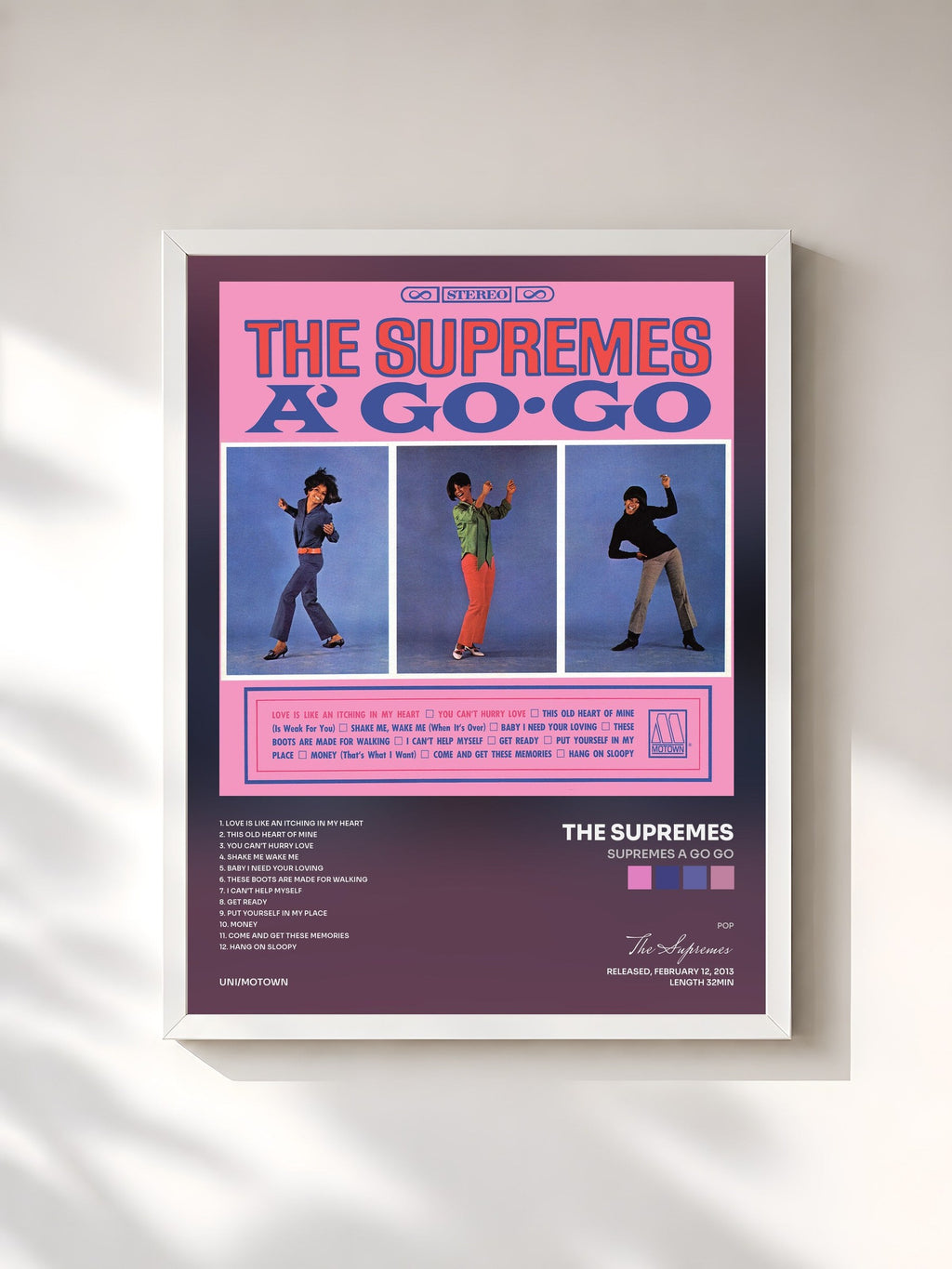 #blanc Supremes A Go Go di The Supremes in stampa incorniciata, cornice bianca, stampata e incorniciata in Francia