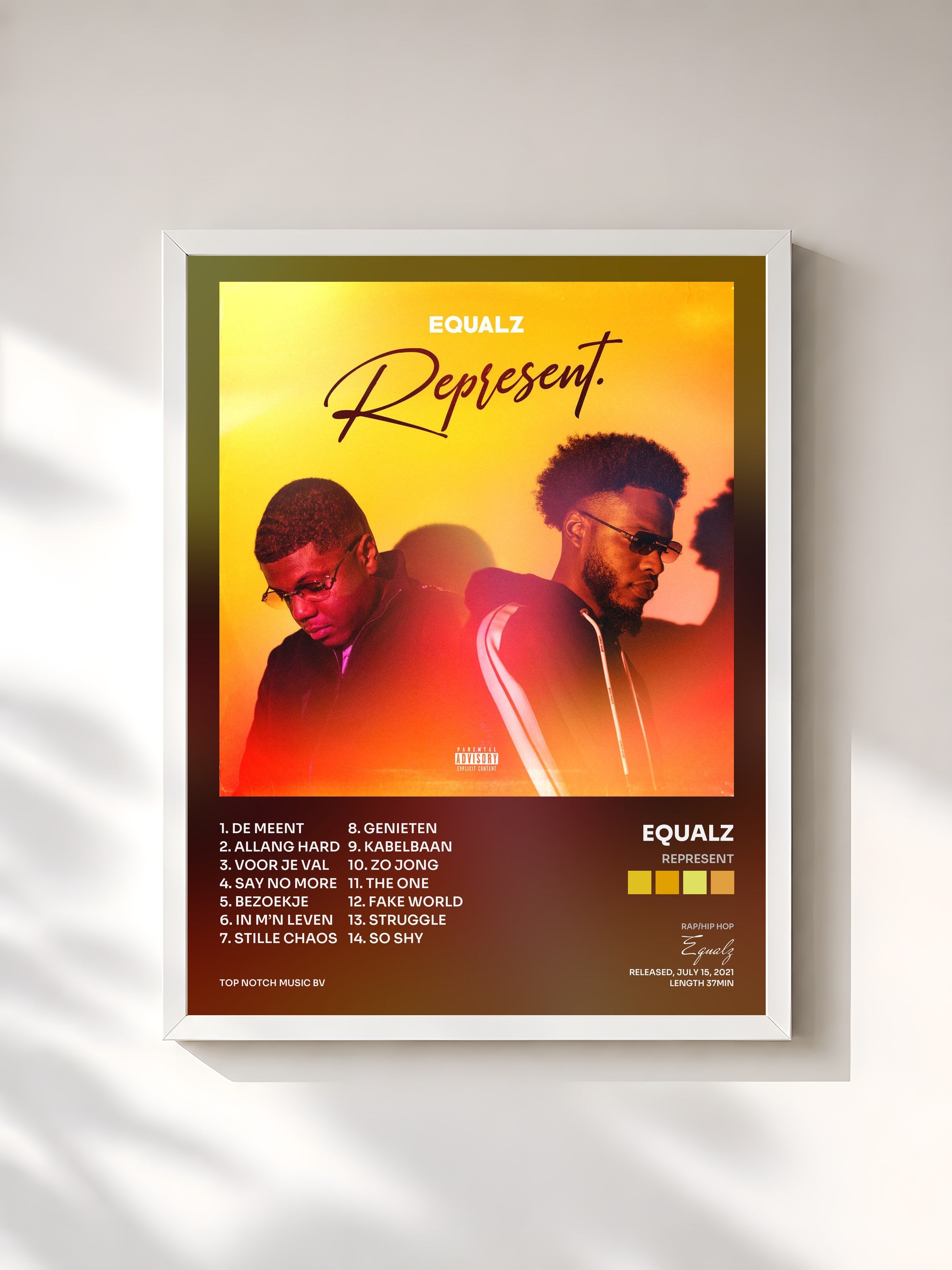#blanc Tableau de l'album Represent de Equalz, cadre blanc, imprimé et encadré en France