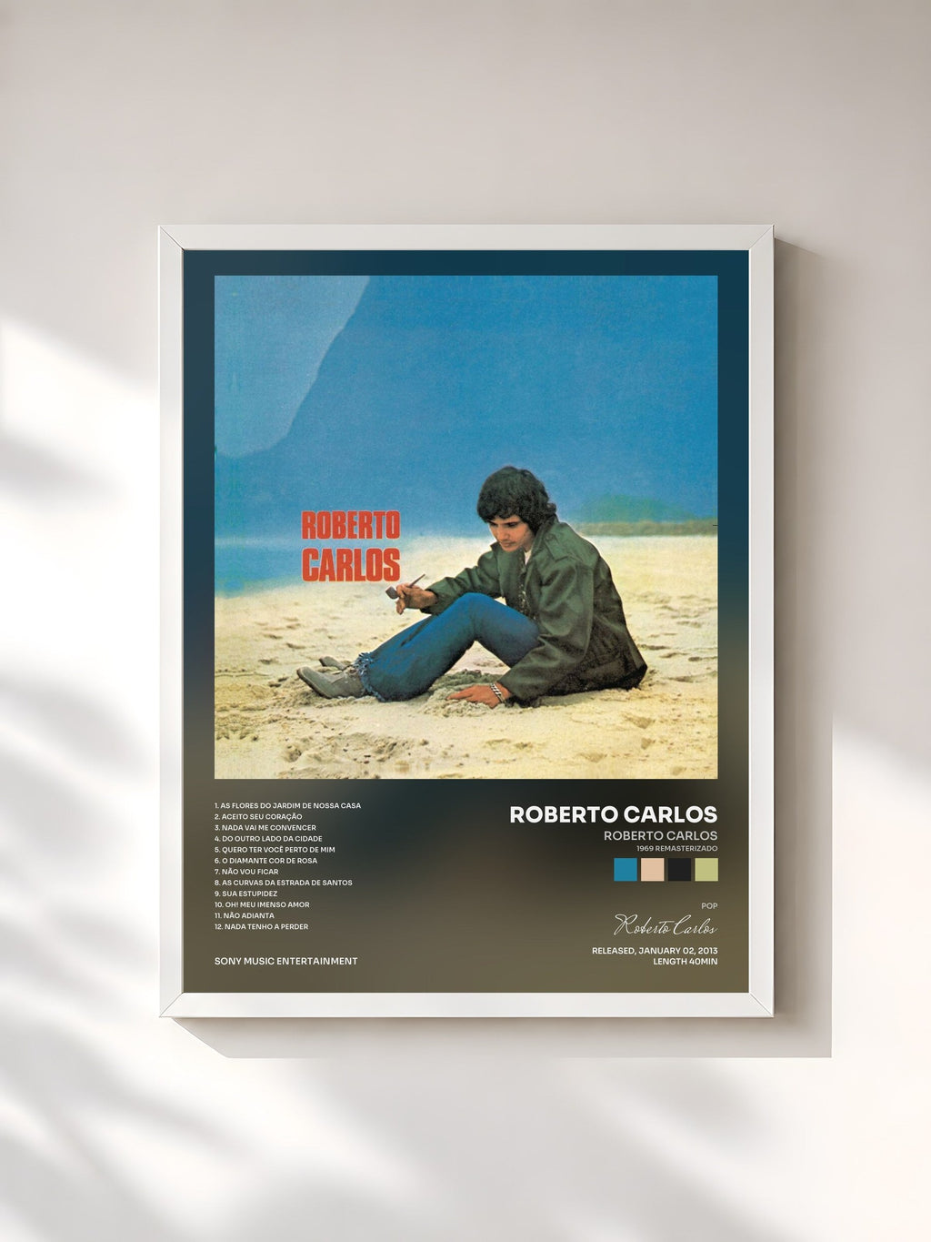 #blanc Roberto Carlos (1969 Remasterizado) di Roberto Carlos in stampa incorniciata, cornice bianca, stampata e incorniciata in Francia