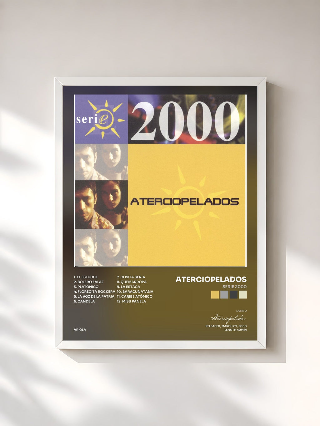 #blanc Serie 2000 by Aterciopelados as a framed art print, white frame, printed and framed in France
