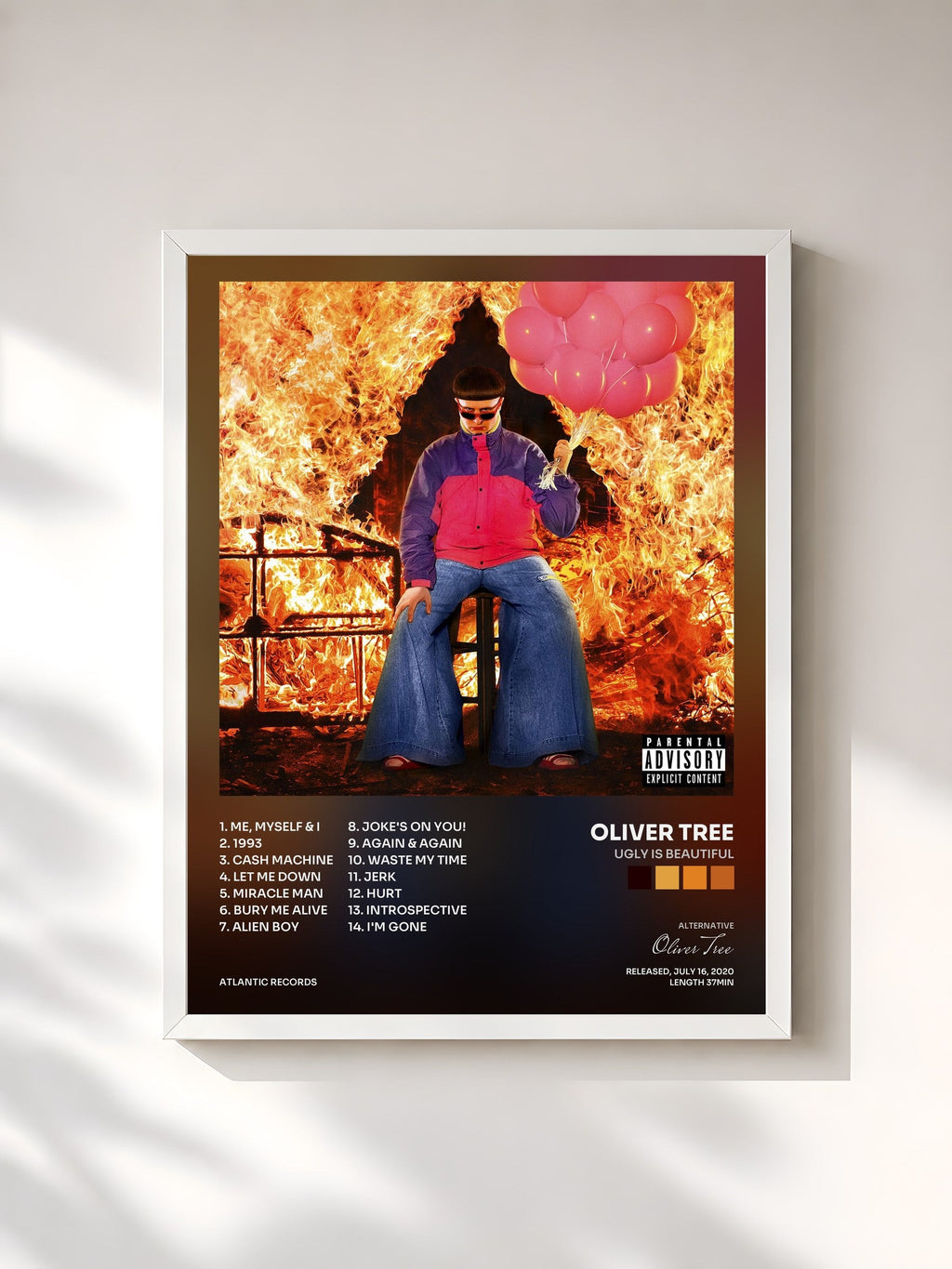 #blanc Ugly is Beautiful von Oliver Tree als gerahmter Kunstdruck, weißer Rahmen, gedruckt und gerahmt in Frankreich