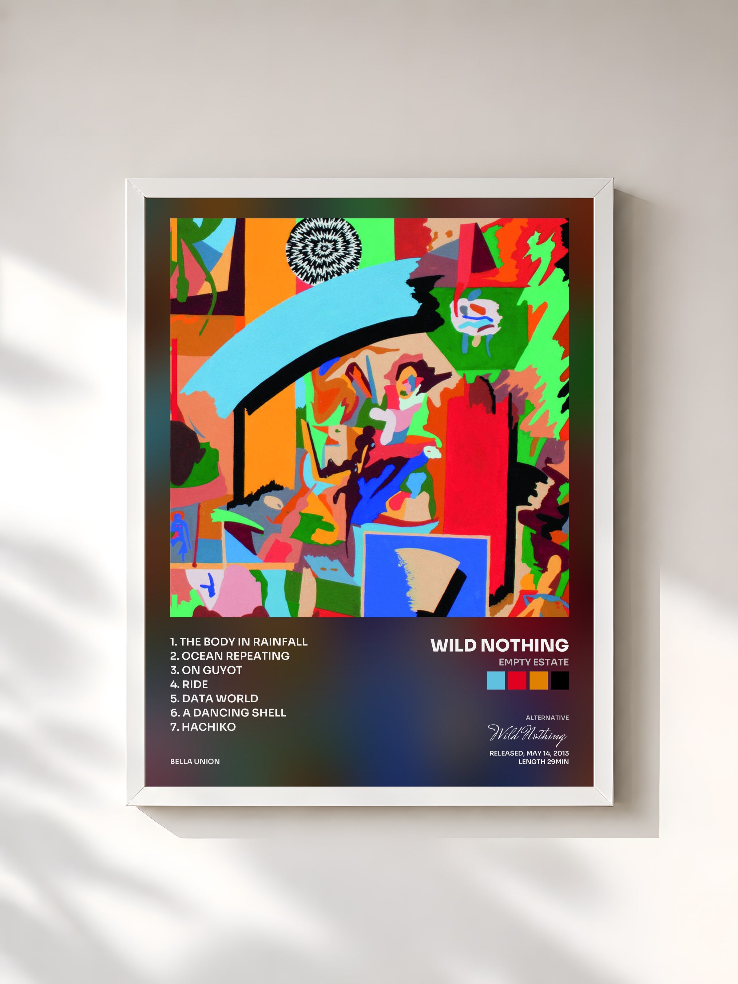 #blanc Tableau de l'album Empty Estate de Wild Nothing, cadre blanc, imprimé et encadré en France