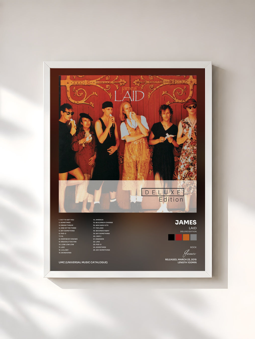 #blanc Tableau de l'album Laid (Deluxe Edition) de James, cadre blanc, imprimé et encadré en France