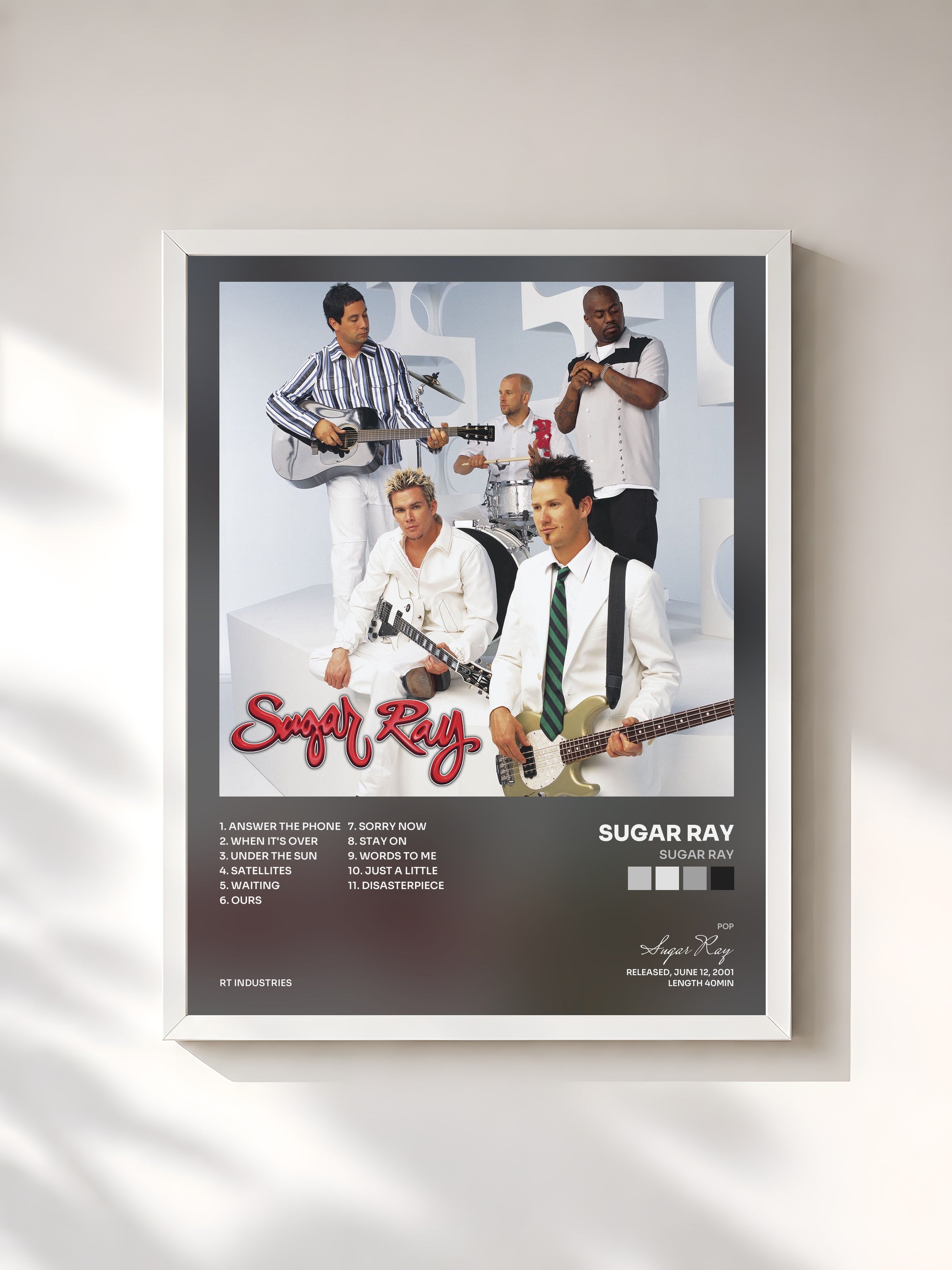 #blanc Tableau de l'album Sugar Ray de Sugar Ray, cadre blanc, imprimé et encadré en France
