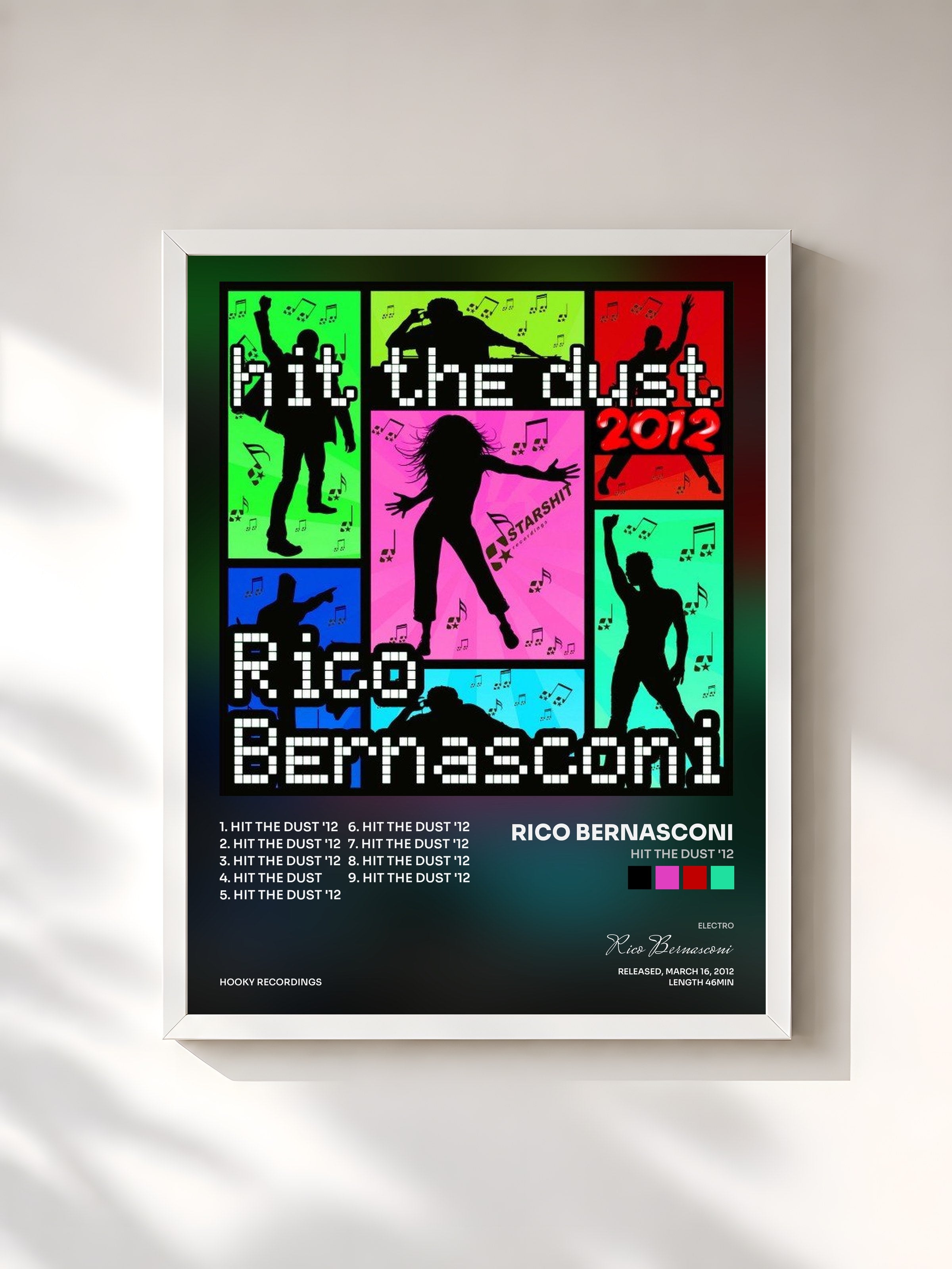 #blanc Tableau de l'album Hit the Dust '12 de Rico Bernasconi, cadre blanc, imprimé et encadré en France