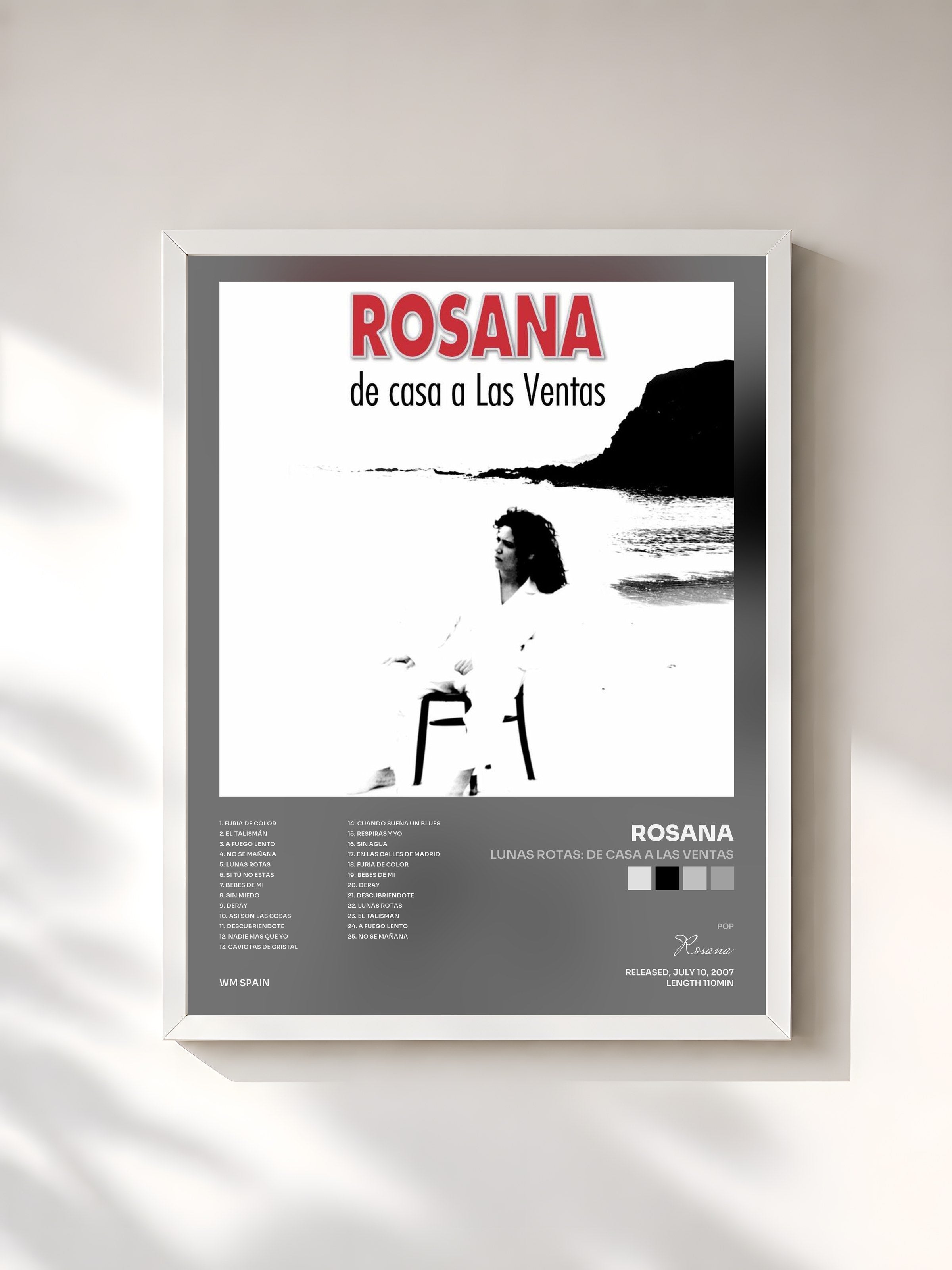 #blanc Tableau de l'album Lunas Rotas: De casa a las ventas de Rosana, cadre blanc, imprimé et encadré en France