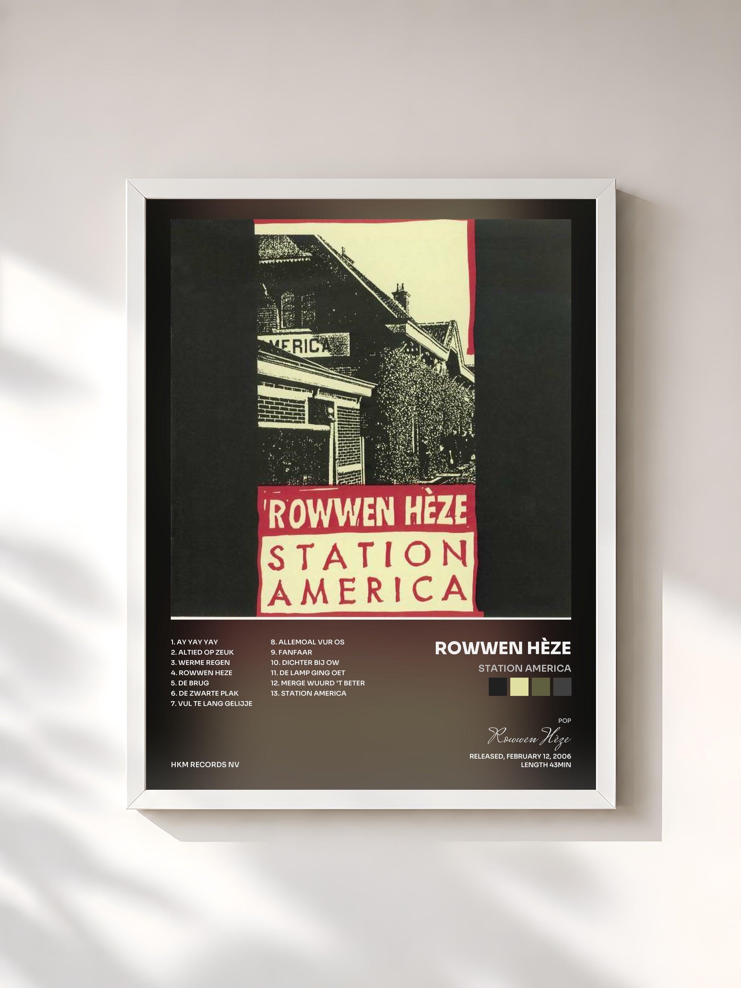 #blanc Tableau de l'album Station America de Rowwen Hèze, cadre blanc, imprimé et encadré en France