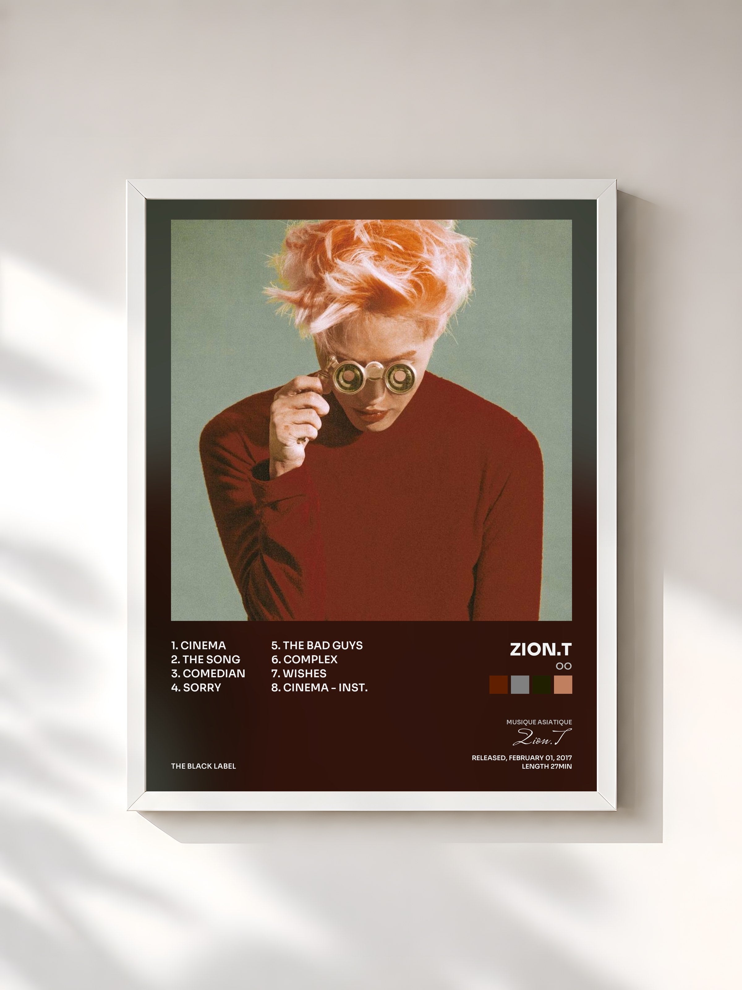 #blanc Tableau de l'album OO de Zion.T, cadre blanc, imprimé et encadré en France