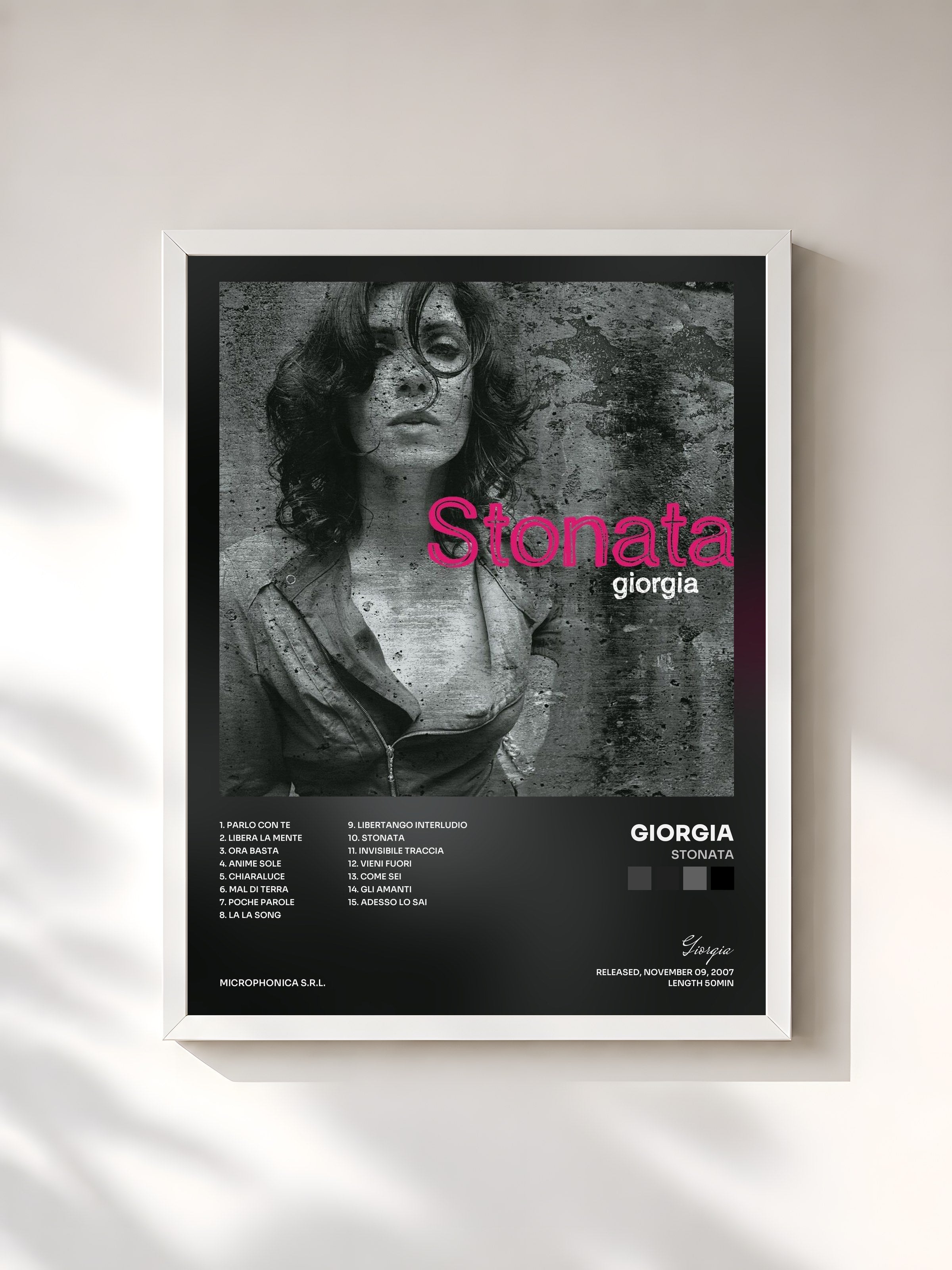 #blanc Tableau de l'album Stonata de Giorgia, cadre blanc, imprimé et encadré en France