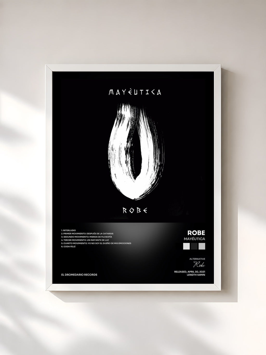 #blanc Tableau de l'album Mayéutica de Robe, cadre blanc, imprimé et encadré en France