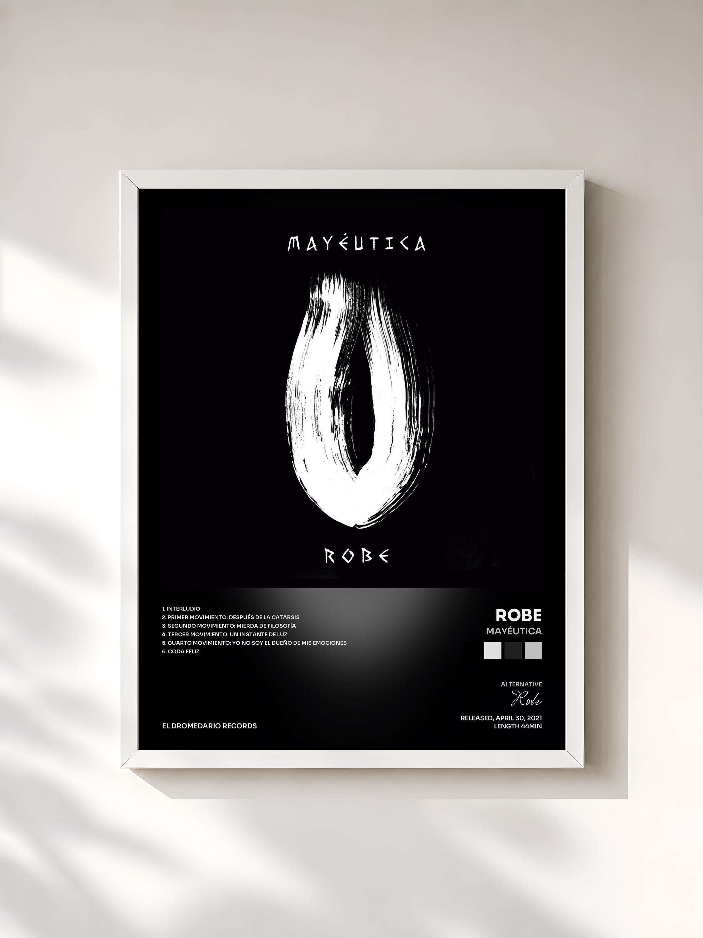 #blanc Tableau de l'album Mayéutica de Robe, cadre blanc, imprimé et encadré en France