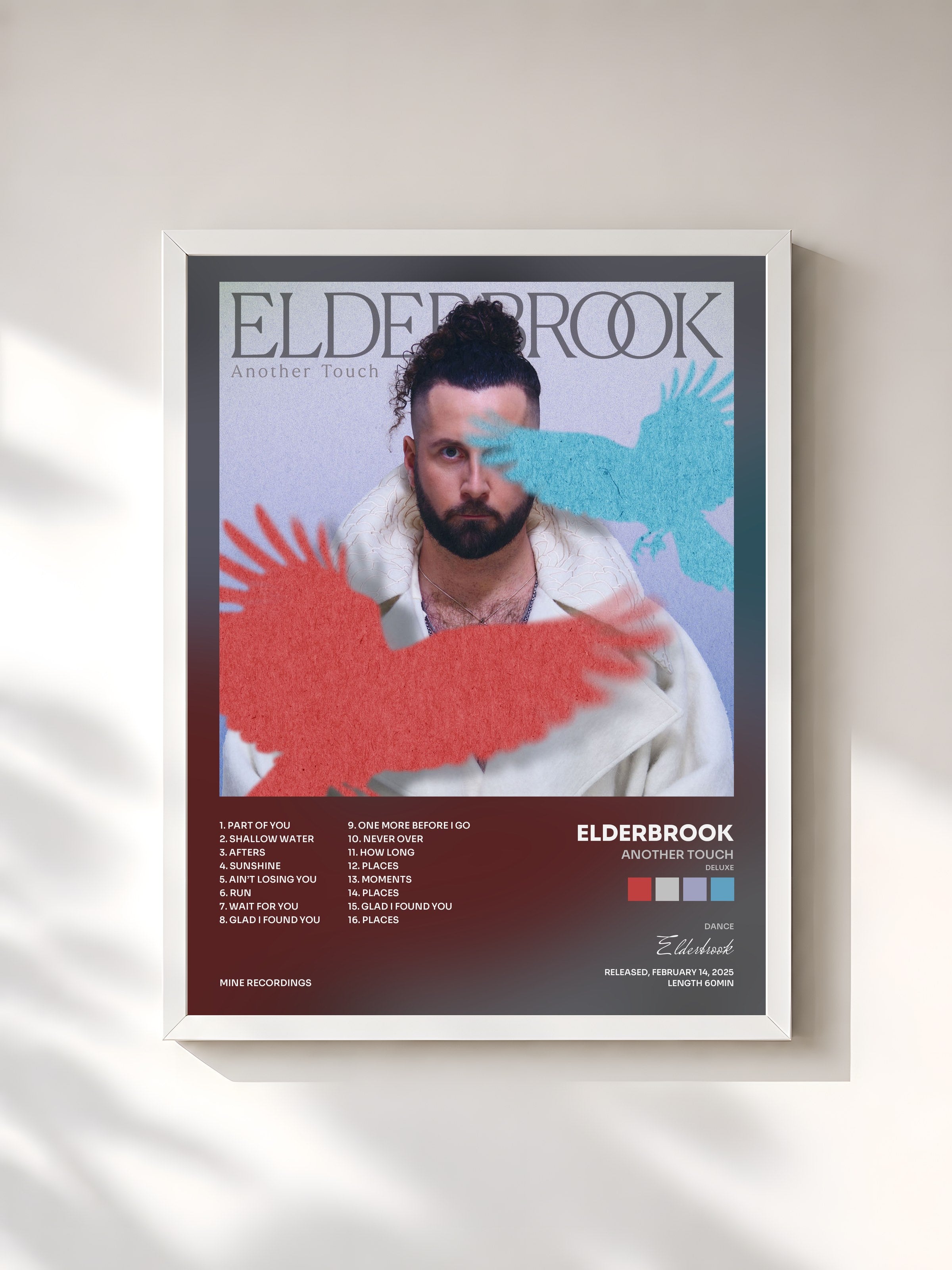 #blanc Tableau de l'album Another Touch (Deluxe) de Elderbrook, cadre blanc, imprimé et encadré en France