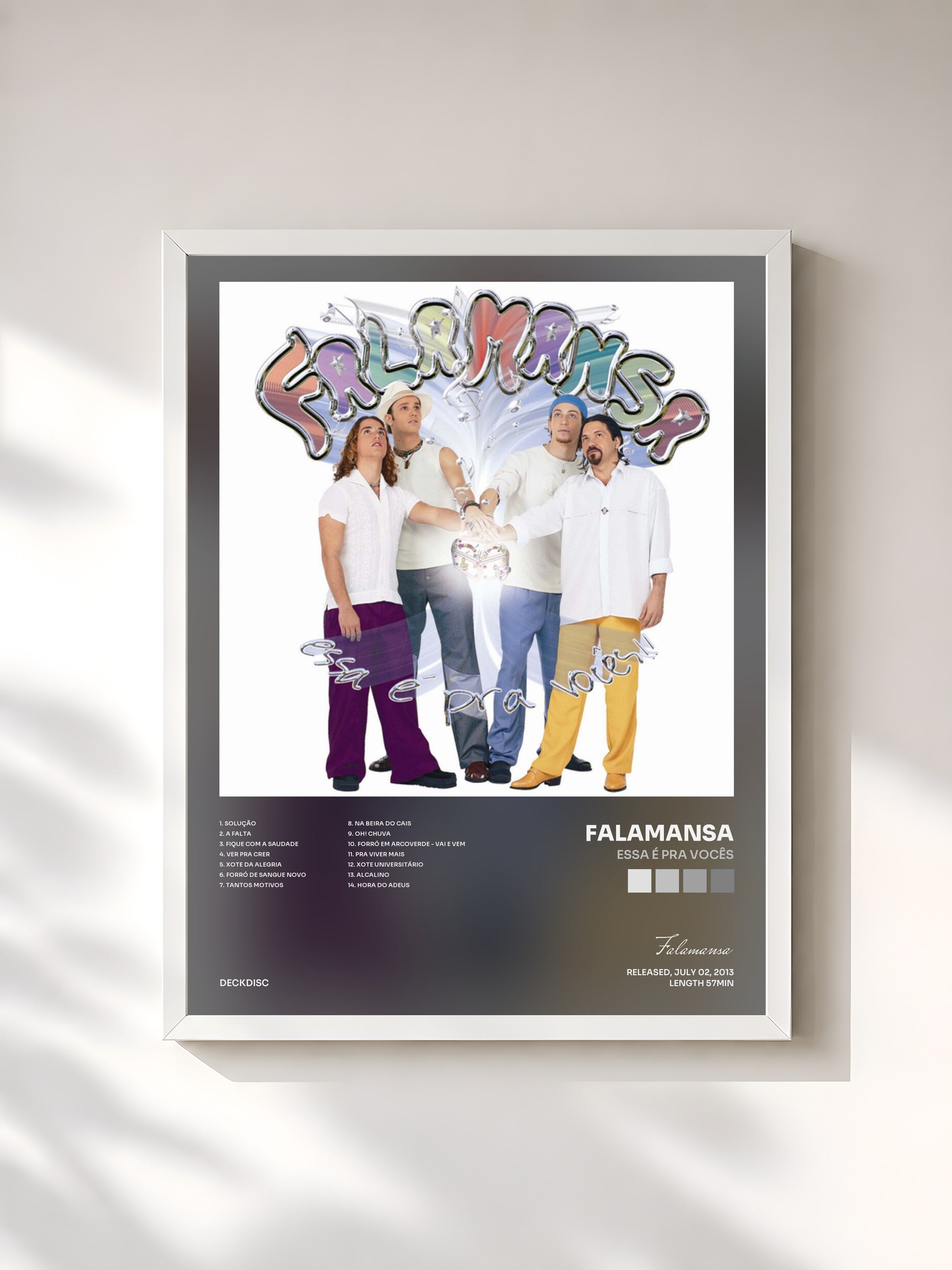 #blanc Tableau de l'album Essa É Pra Vocês de Falamansa, cadre blanc, imprimé et encadré en France