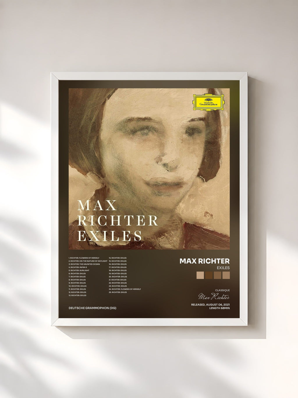 #blanc Exiles von Max Richter als gerahmter Kunstdruck, weißer Rahmen, gedruckt und gerahmt in Frankreich