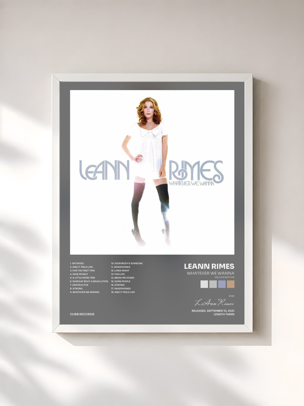 #blanc Whatever We Wanna (Deluxe Edition) di LeAnn Rimes in stampa incorniciata, cornice bianca, stampata e incorniciata in Francia