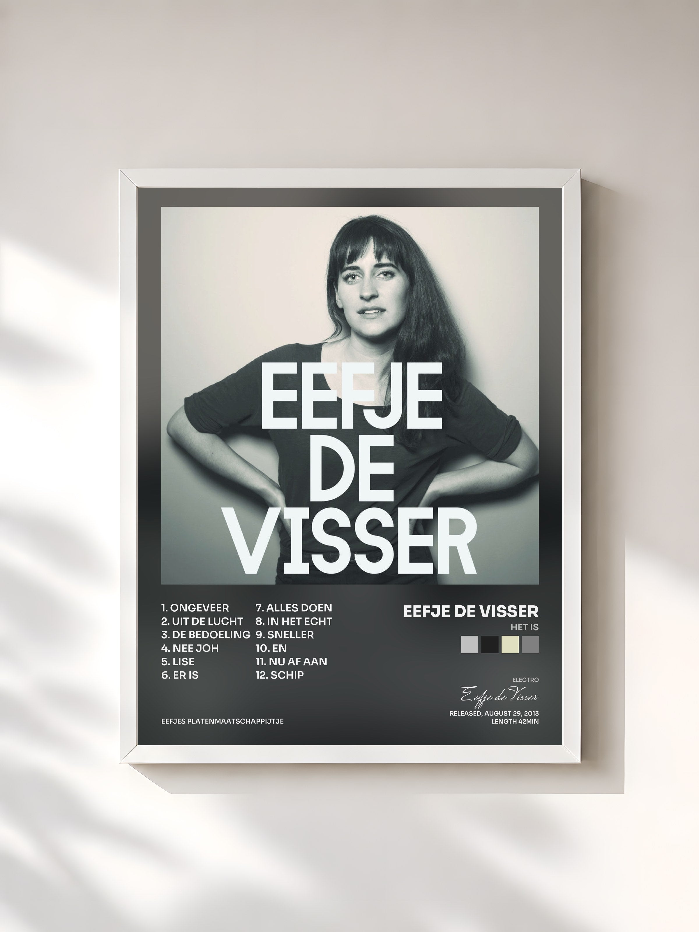 #blanc Tableau de l'album Het Is de Eefje de Visser, cadre blanc, imprimé et encadré en France