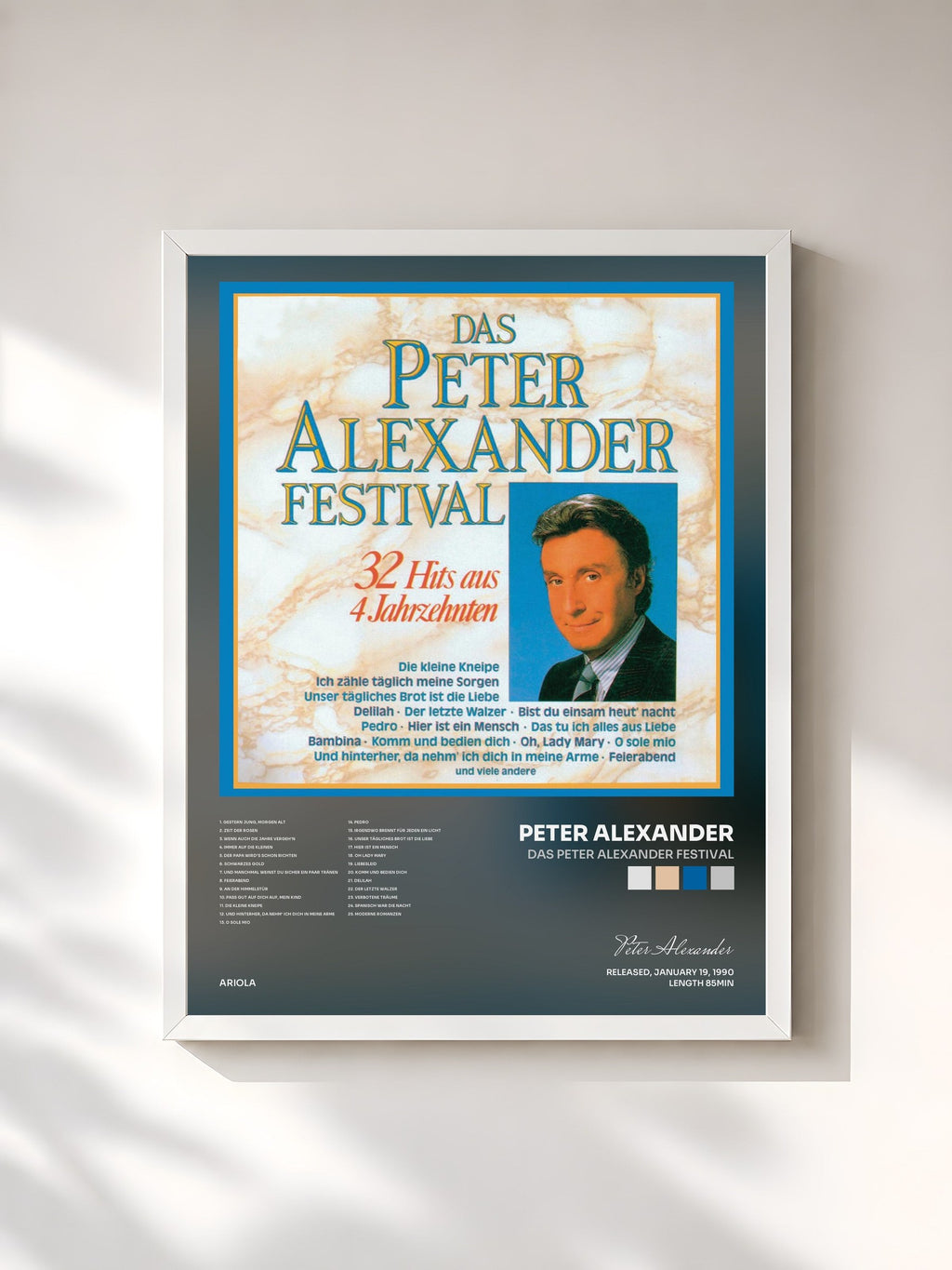 #blanc Das Peter Alexander Festival by Peter Alexander as a framed art print, white frame, printed and framed in France