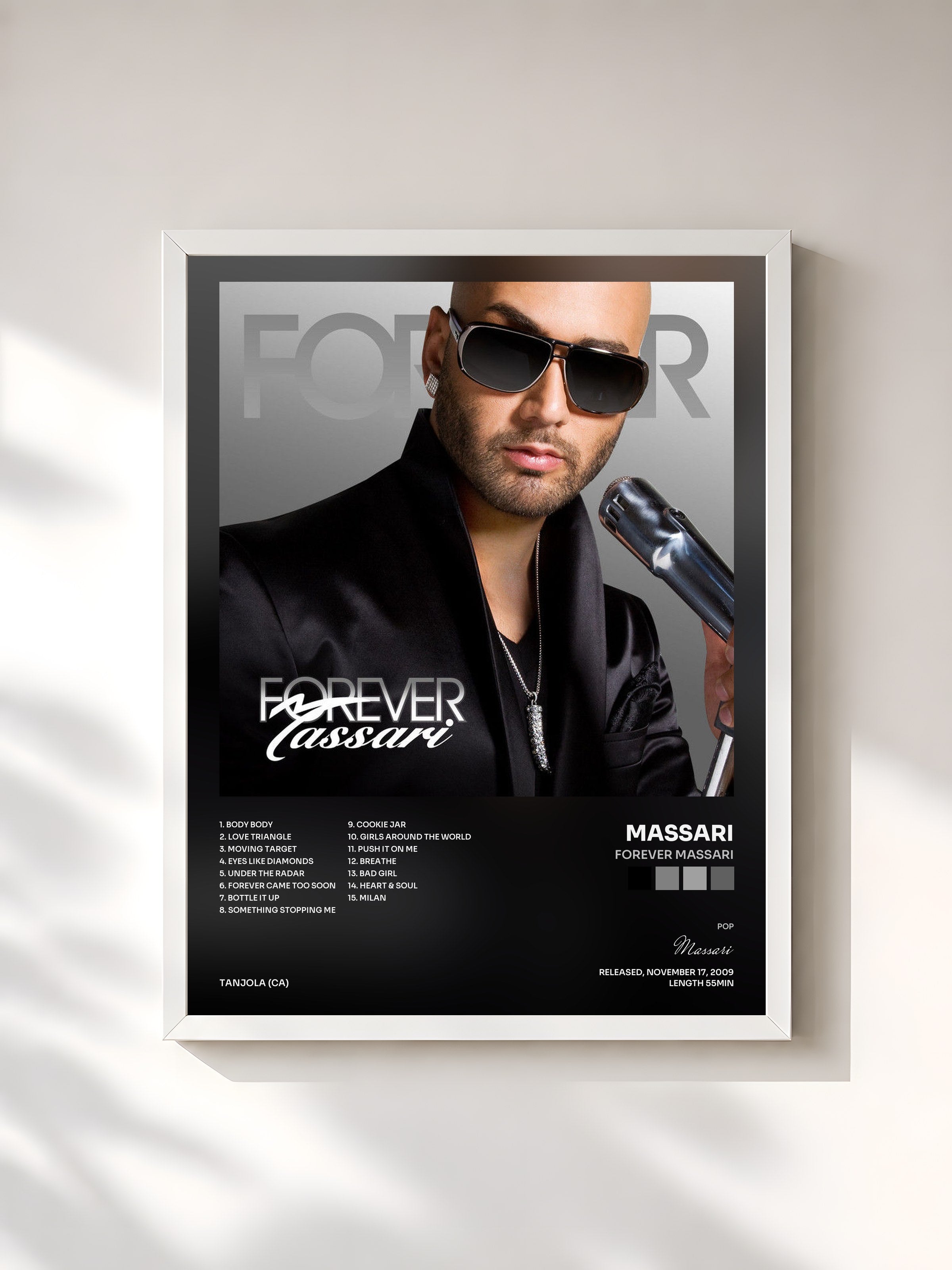 #blanc Tableau de l'album Forever Massari de Massari, cadre blanc, imprimé et encadré en France