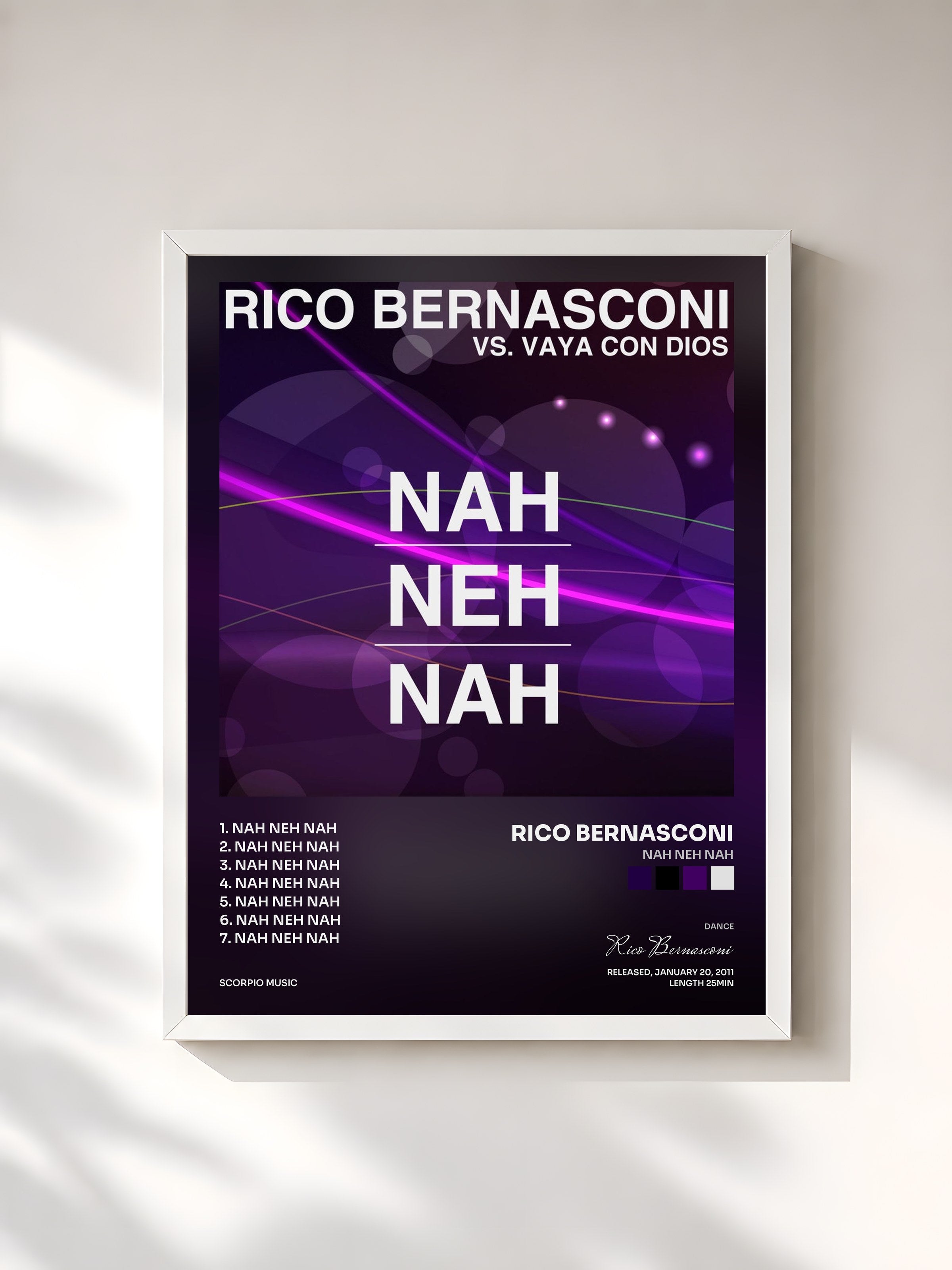 #blanc Tableau de l'album Nah Neh Nah de Rico Bernasconi, cadre blanc, imprimé et encadré en France