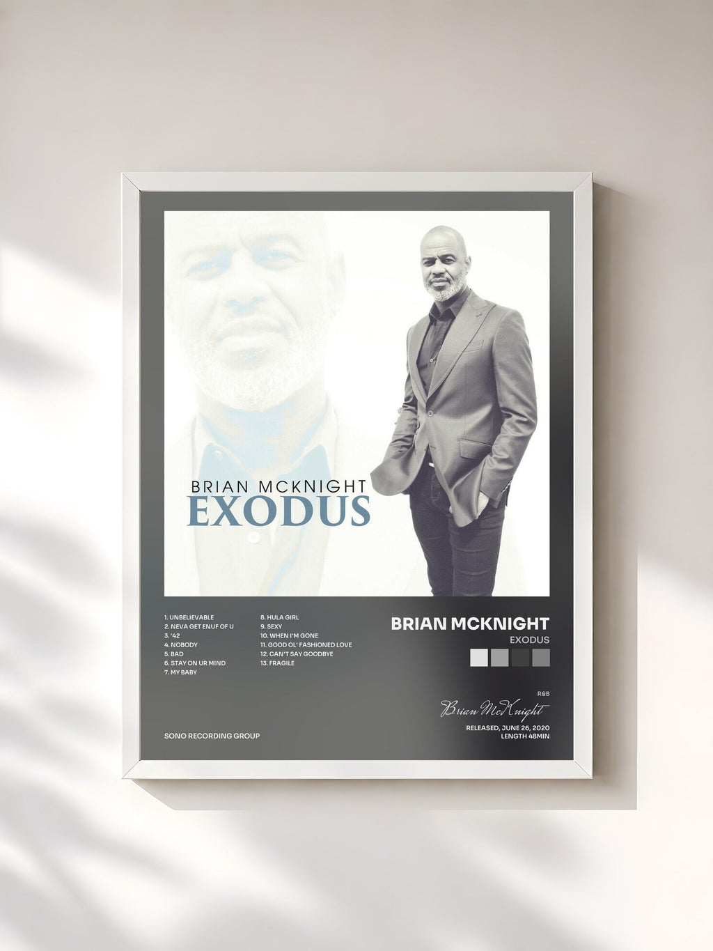 #blanc Exodus von Brian McKnight als gerahmter Kunstdruck, weißer Rahmen, gedruckt und gerahmt in Frankreich