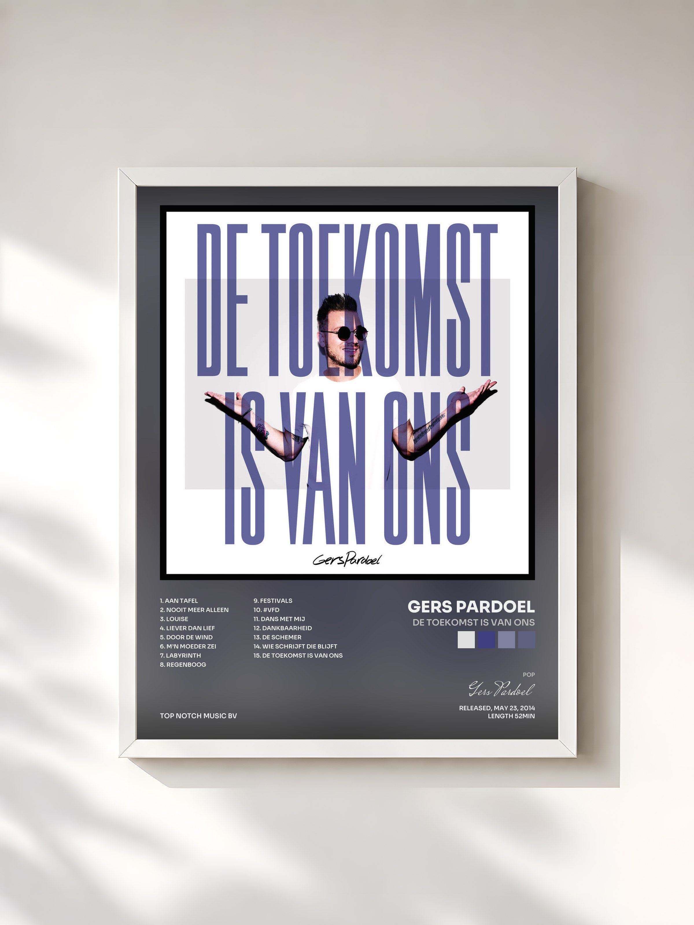 #blanc Tableau de l'album De Toekomst Is Van Ons de Gers Pardoel, cadre blanc, imprimé et encadré en France