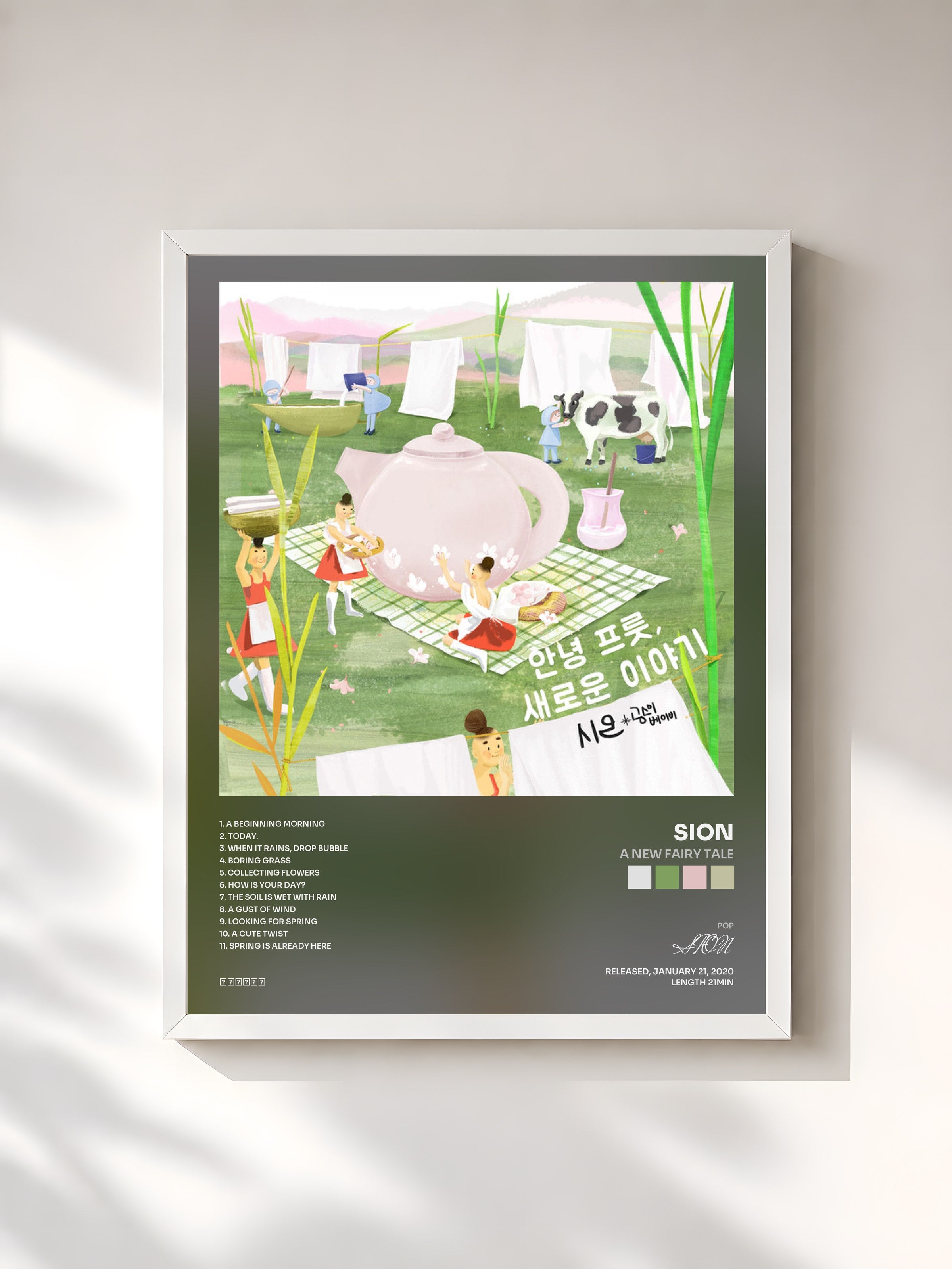 #blanc Tableau de l'album A New Fairy Tale de SION, cadre blanc, imprimé et encadré en France
