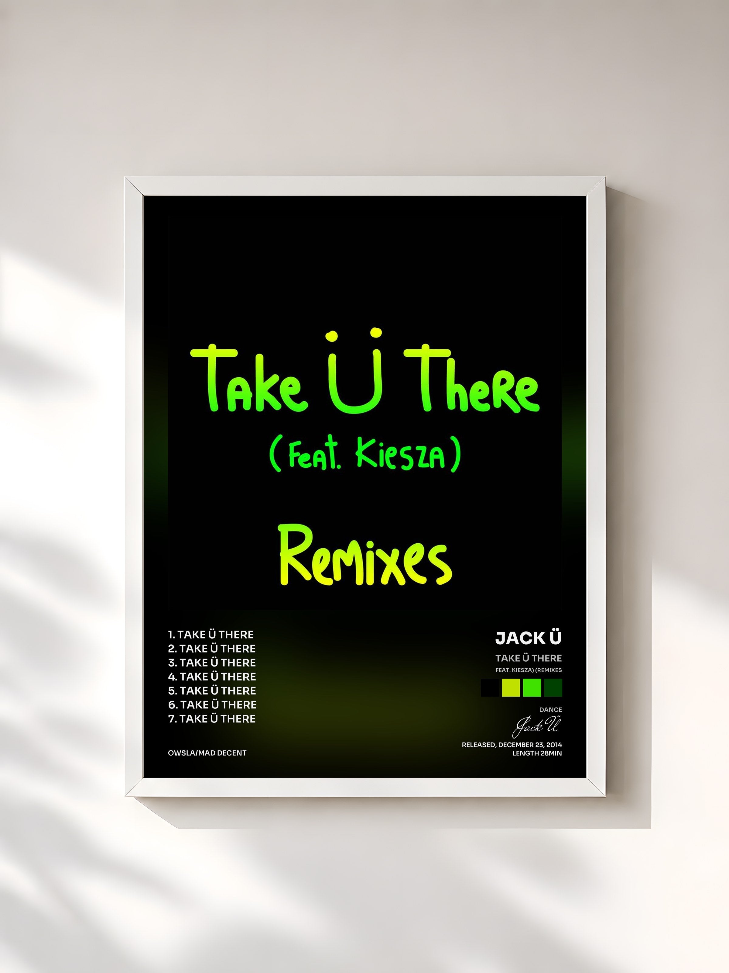 #blanc Tableau de l'album Take Ü There (feat. Kiesza) (Remixes) de Jack Ü, cadre blanc, imprimé et encadré en France