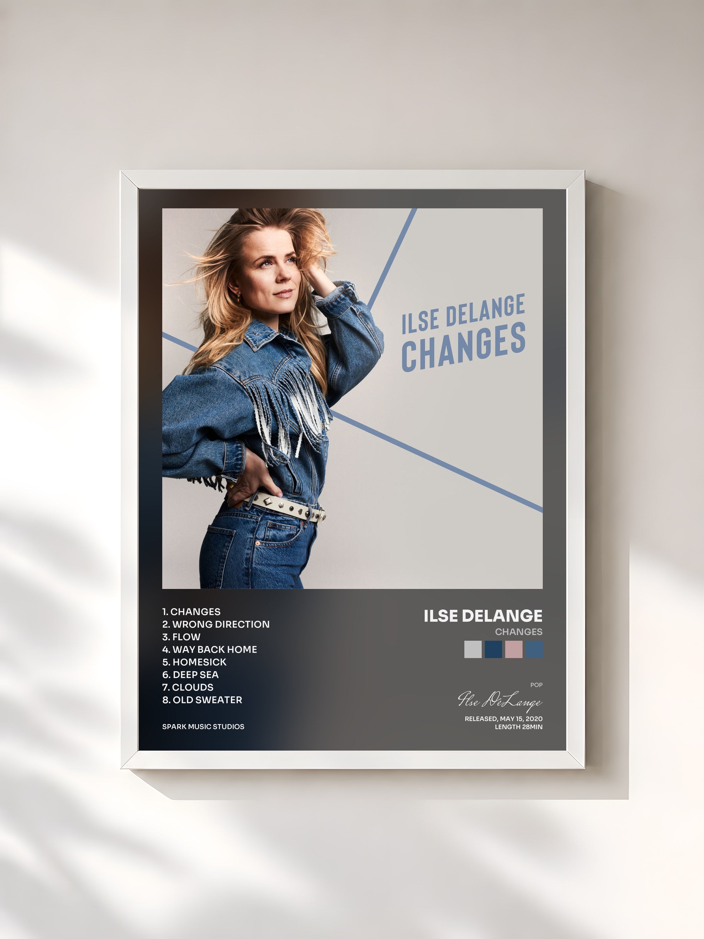#blanc Tableau de l'album Changes de Ilse DeLange, cadre blanc, imprimé et encadré en France