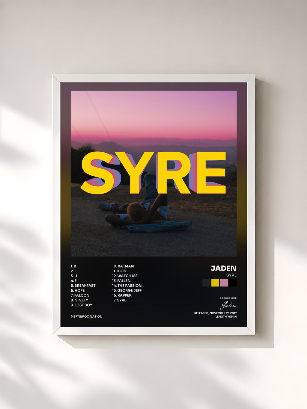 #blanc SYRE by Jaden as a framed art print, white frame, printed and framed in France