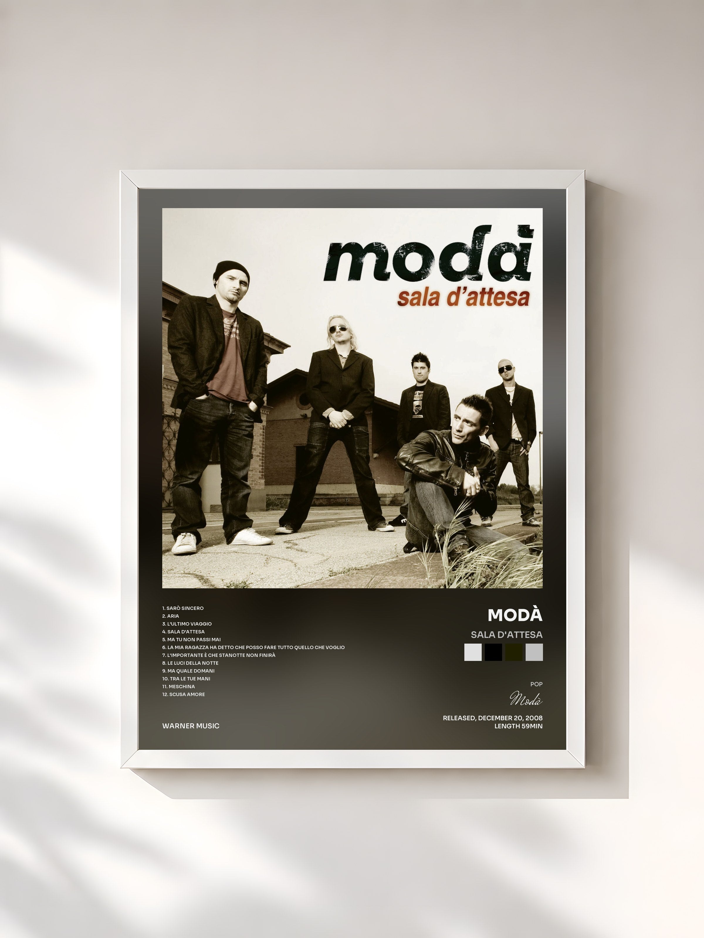 #blanc Tableau de l'album Sala d'attesa de Modà, cadre blanc, imprimé et encadré en France