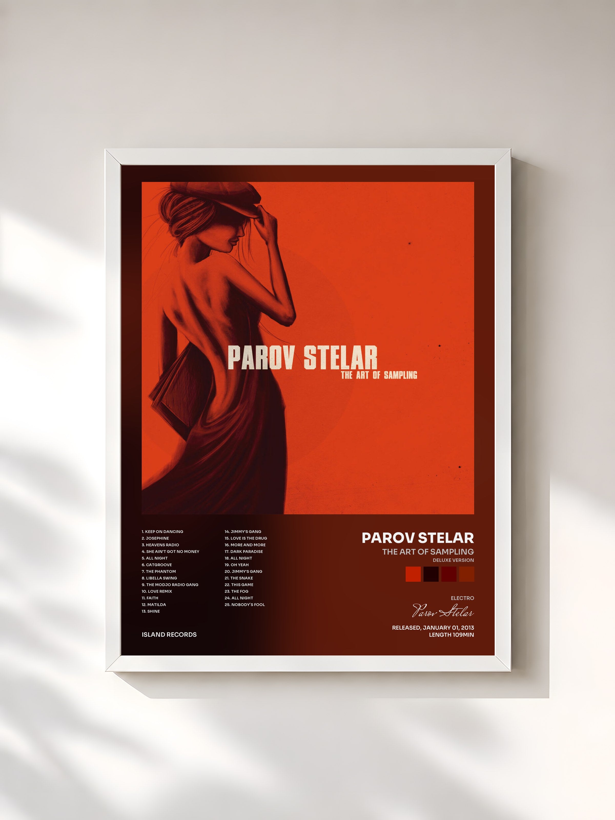 #blanc Tableau de l'album The Art Of Sampling (Deluxe Version) de Parov Stelar, cadre blanc, imprimé et encadré en France