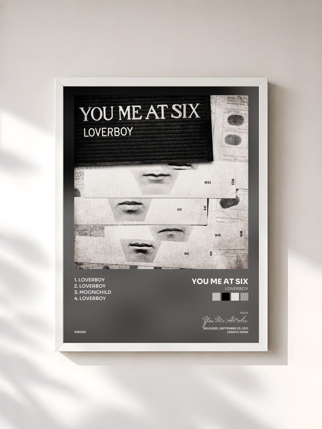 #blanc Loverboy von You Me At Six als gerahmter Kunstdruck, weißer Rahmen, gedruckt und gerahmt in Frankreich