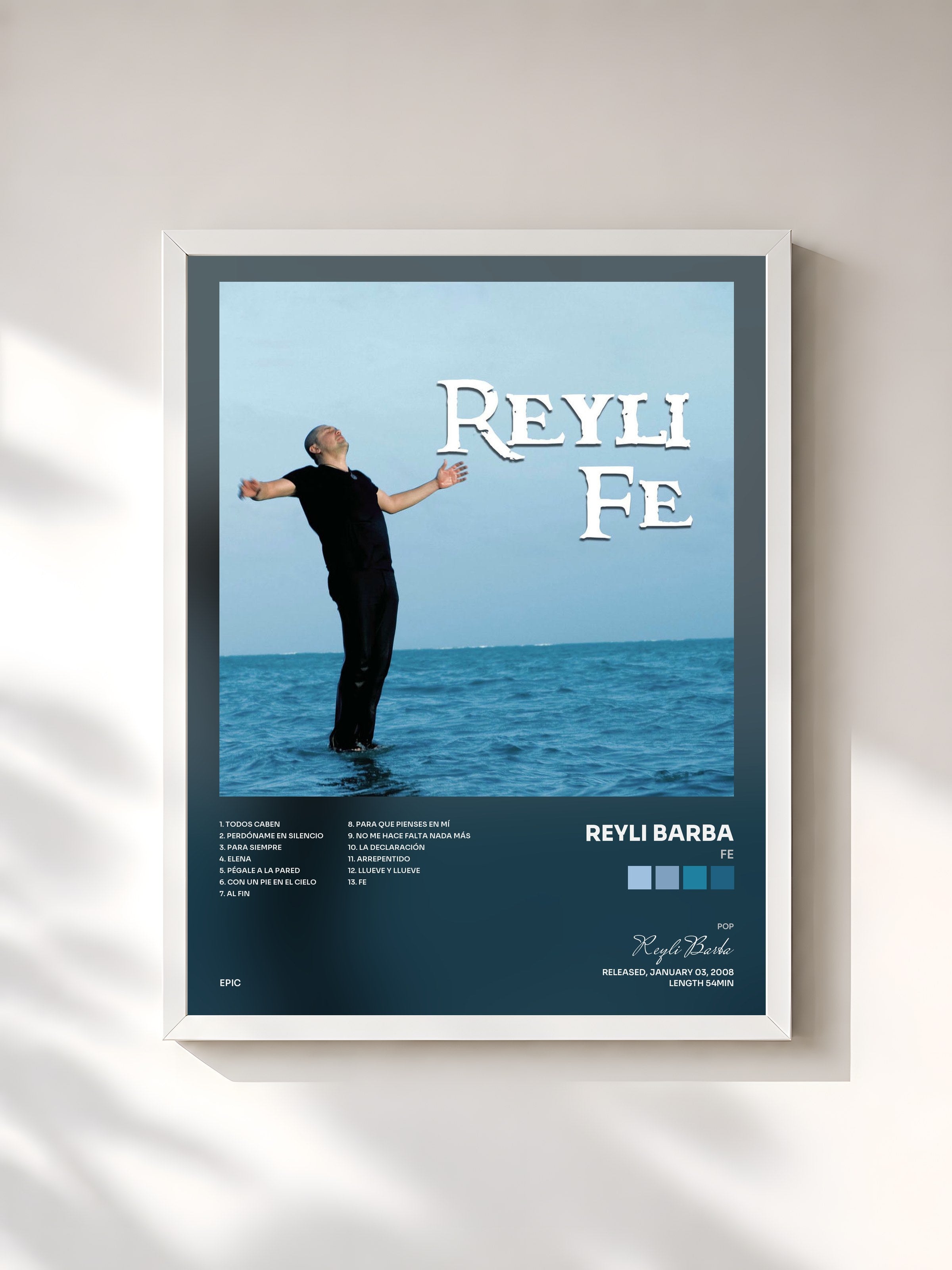 #blanc Tableau de l'album Fe de Reyli Barba, cadre blanc, imprimé et encadré en France