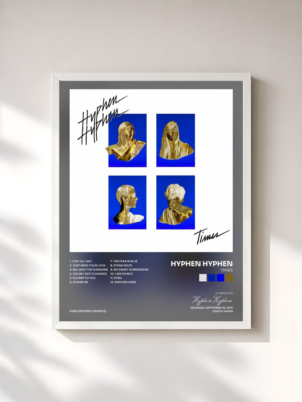 #blanc Times von Hyphen Hyphen als gerahmter Kunstdruck, weißer Rahmen, gedruckt und gerahmt in Frankreich