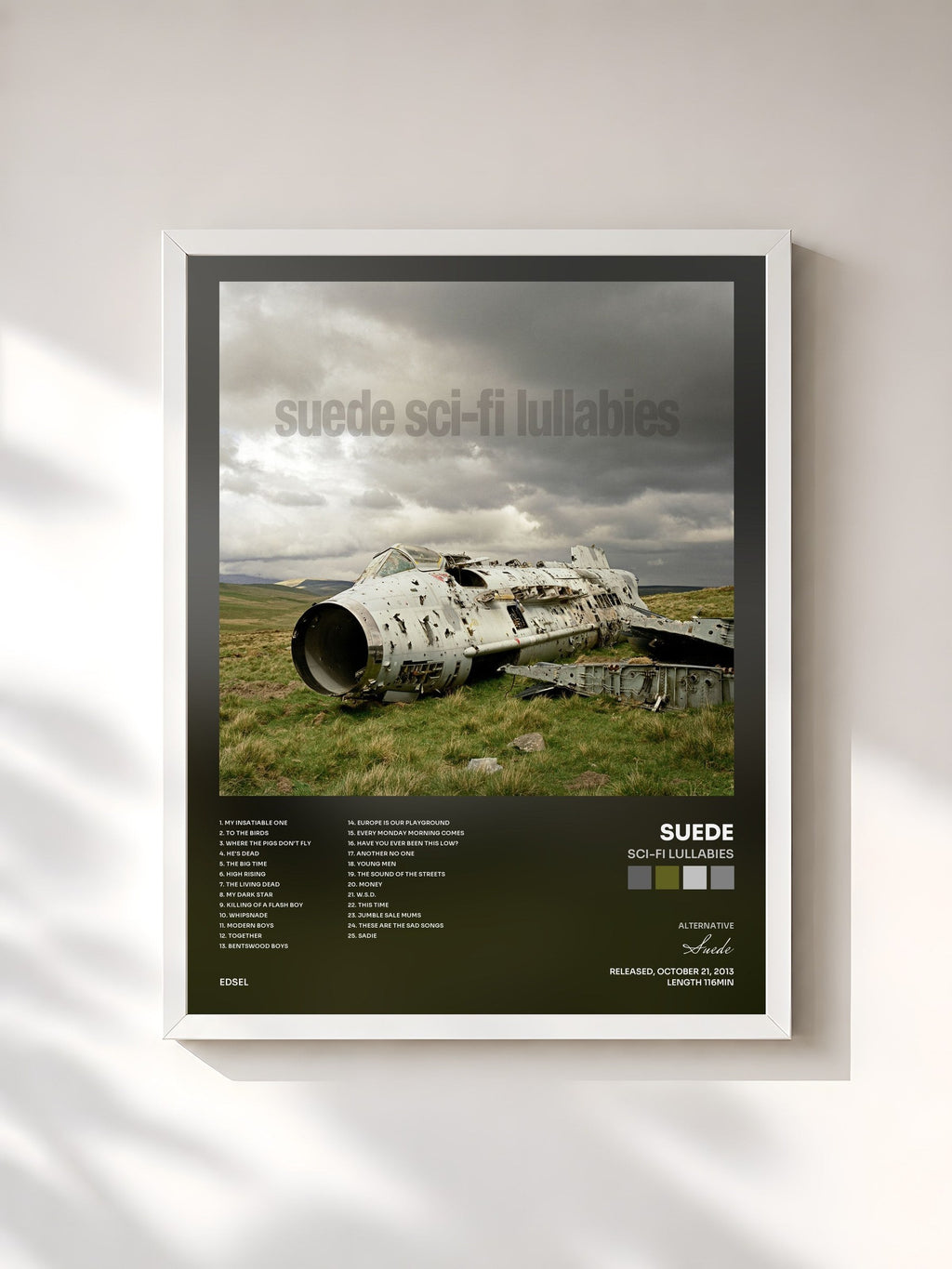 #blanc Sci-Fi Lullabies von Suede als gerahmter Kunstdruck, weißer Rahmen, gedruckt und gerahmt in Frankreich