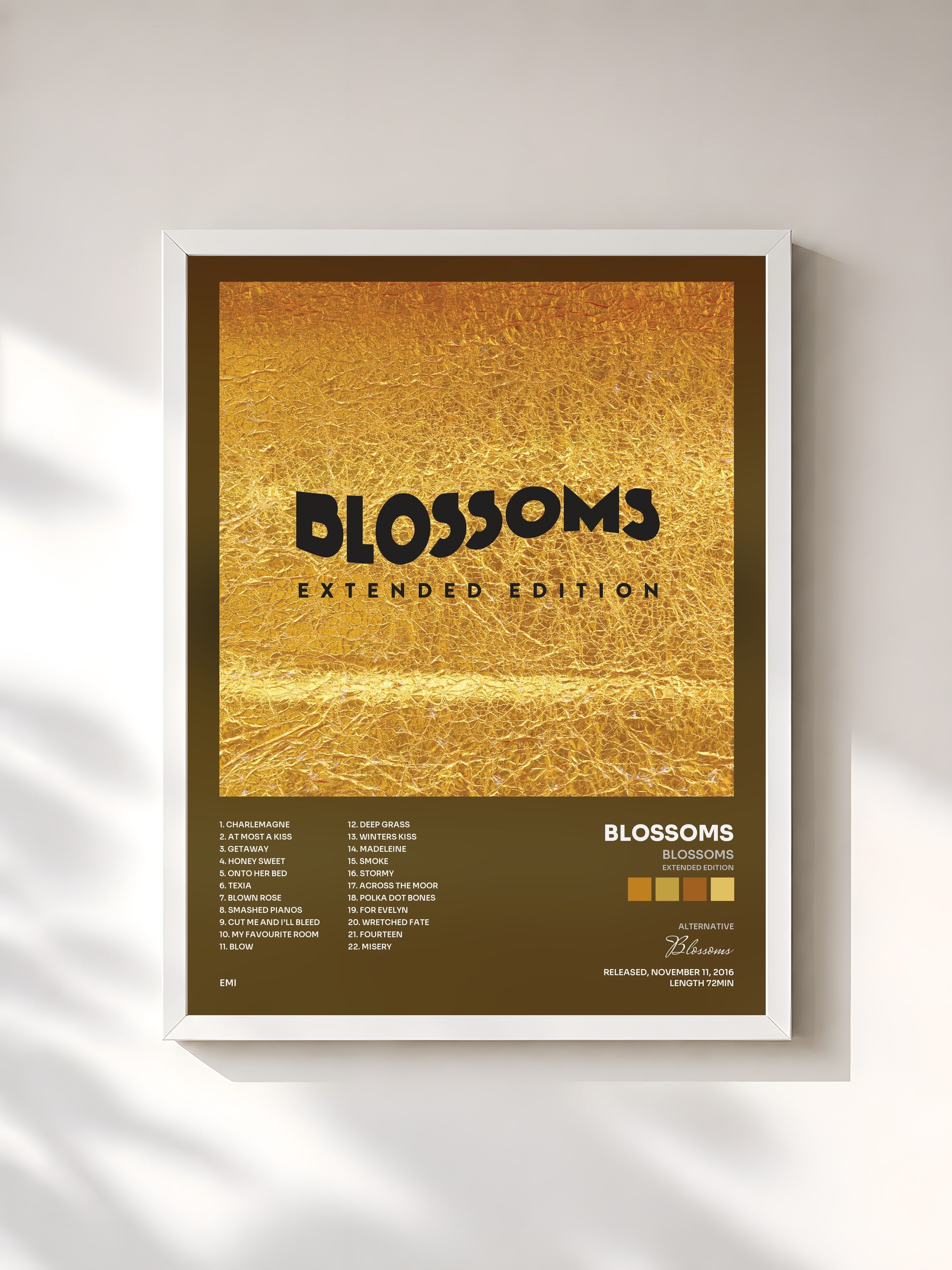 #blanc Tableau de l'album Blossoms (Extended Edition) de Blossoms, cadre blanc, imprimé et encadré en France