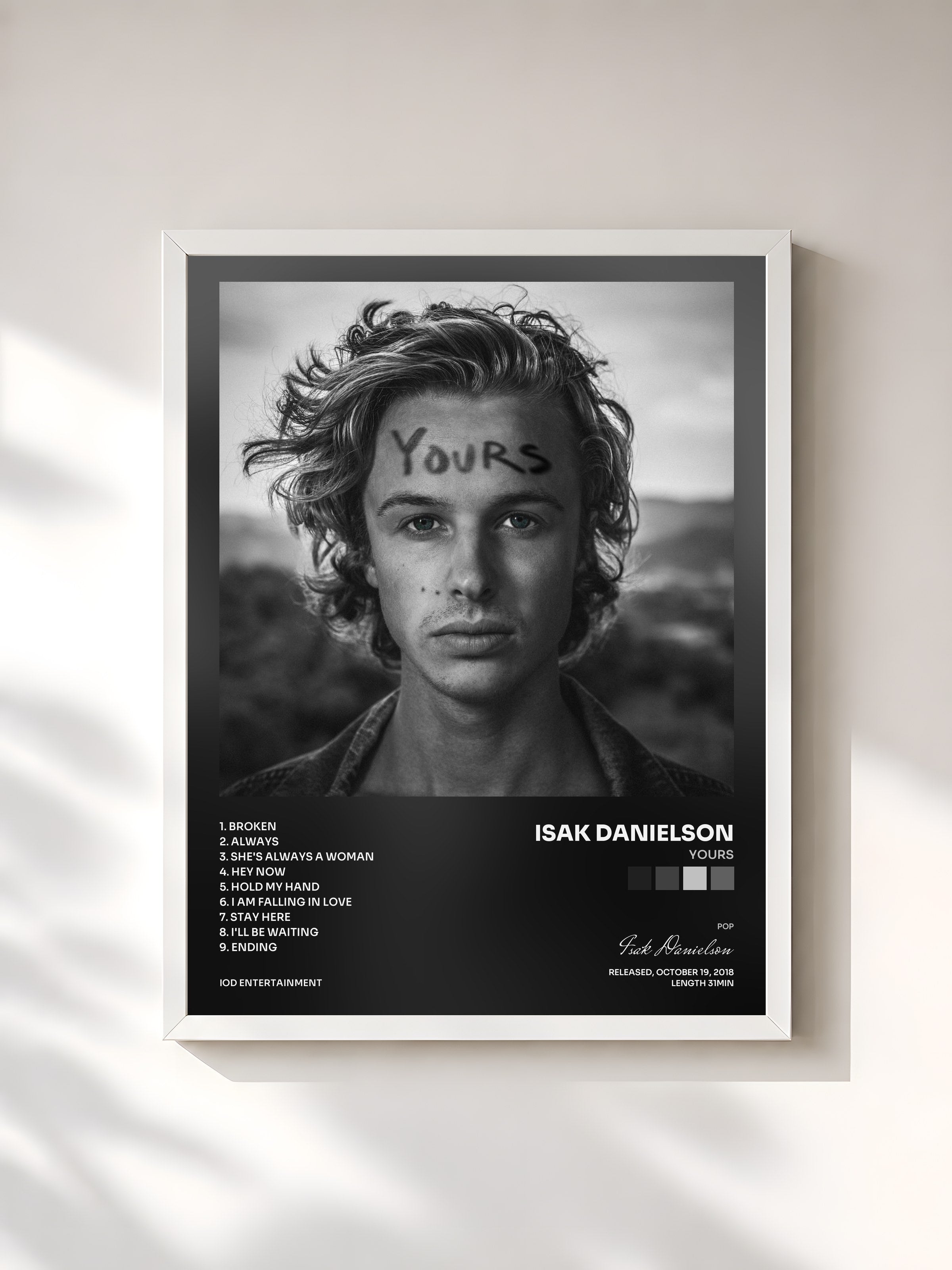 #blanc Tableau de l'album Yours de Isak Danielson, cadre blanc, imprimé et encadré en France