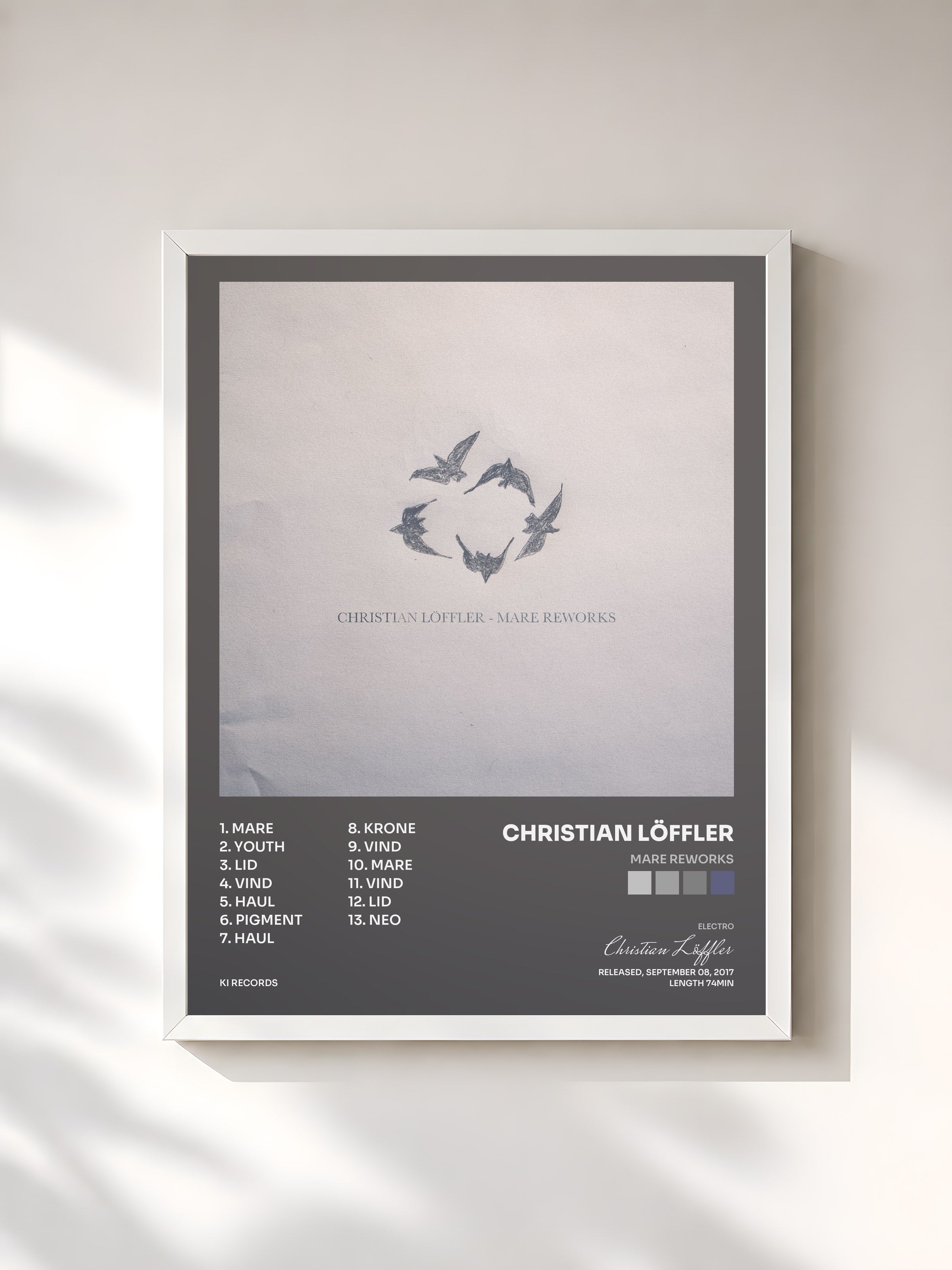#blanc Tableau de l'album Mare Reworks de Christian Löffler, cadre blanc, imprimé et encadré en France