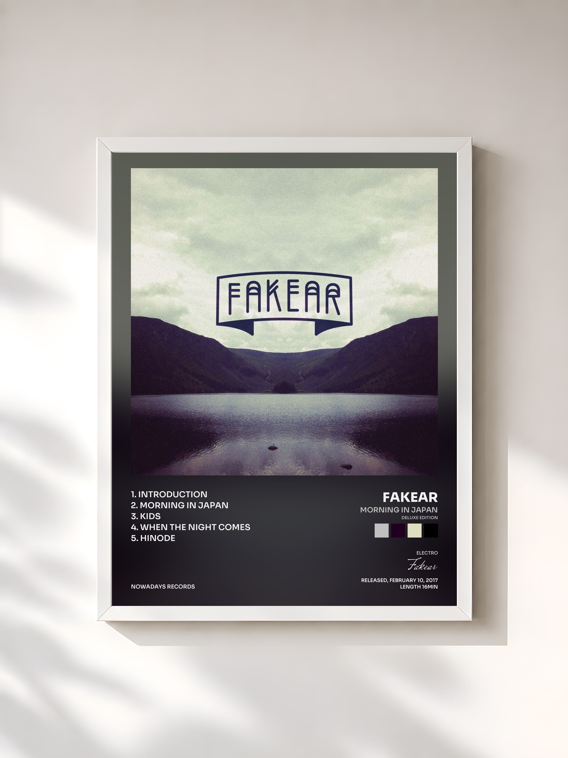#blanc Tableau de l'album Morning in Japan (Deluxe Edition) de Fakear, cadre blanc, imprimé et encadré en France