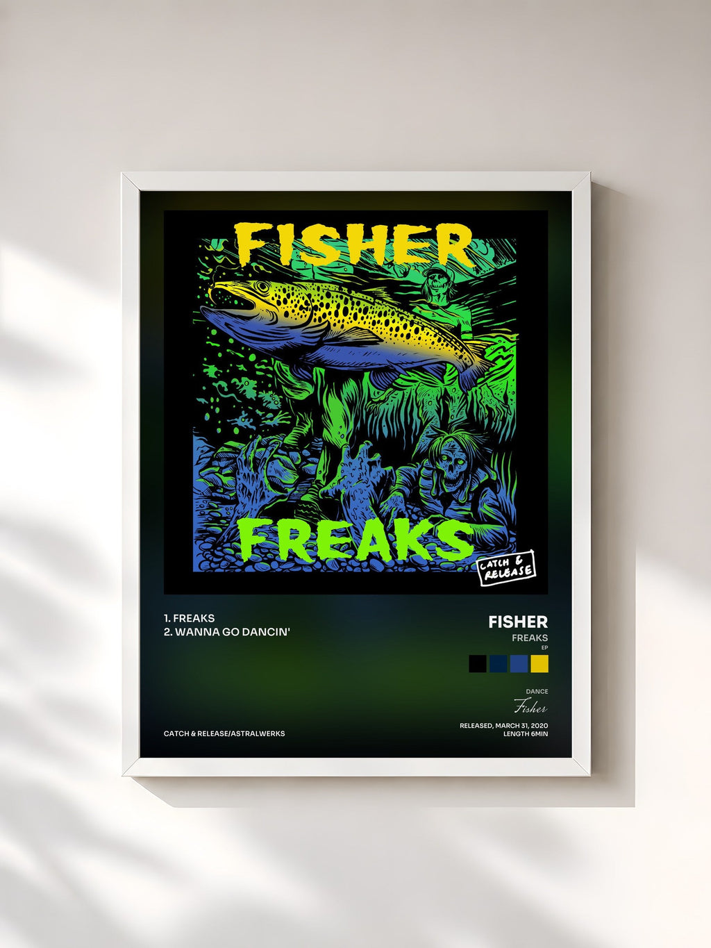 #blanc Freaks (EP) di Fisher in stampa incorniciata, cornice bianca, stampata e incorniciata in Francia