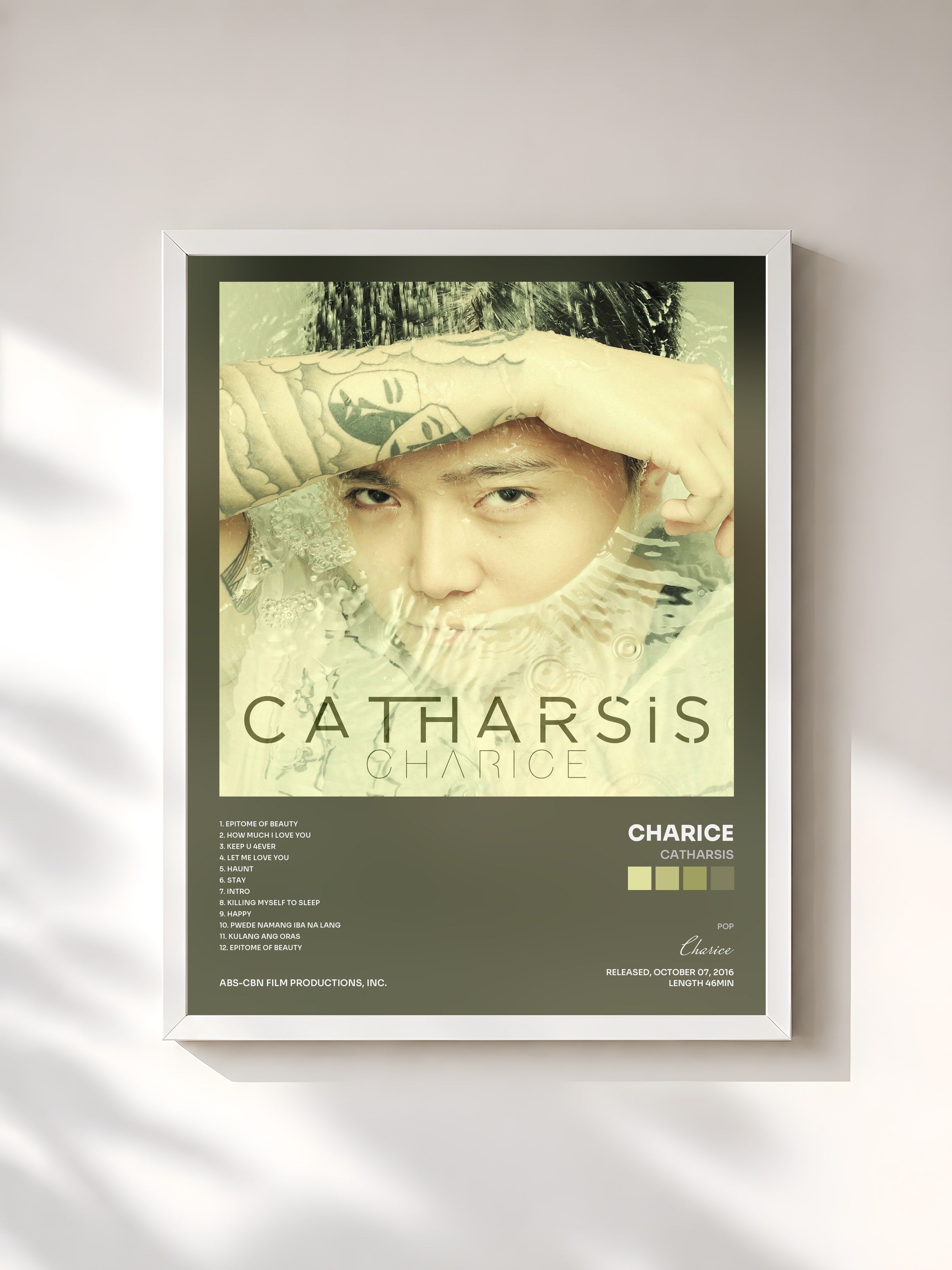 #blanc Tableau de l'album Catharsis de Charice, cadre blanc, imprimé et encadré en France