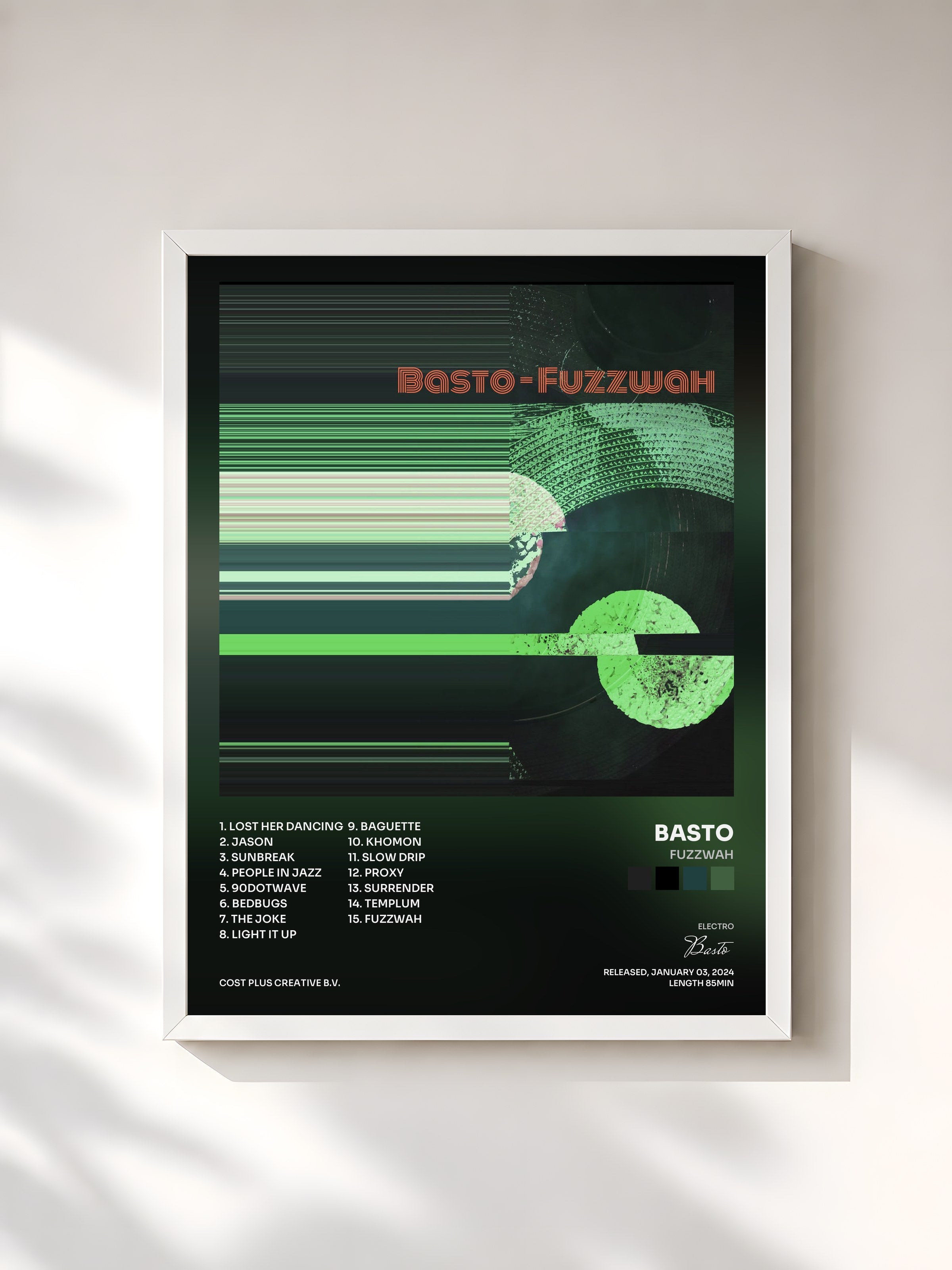 #blanc Tableau de l'album Fuzzwah de Basto, cadre blanc, imprimé et encadré en France