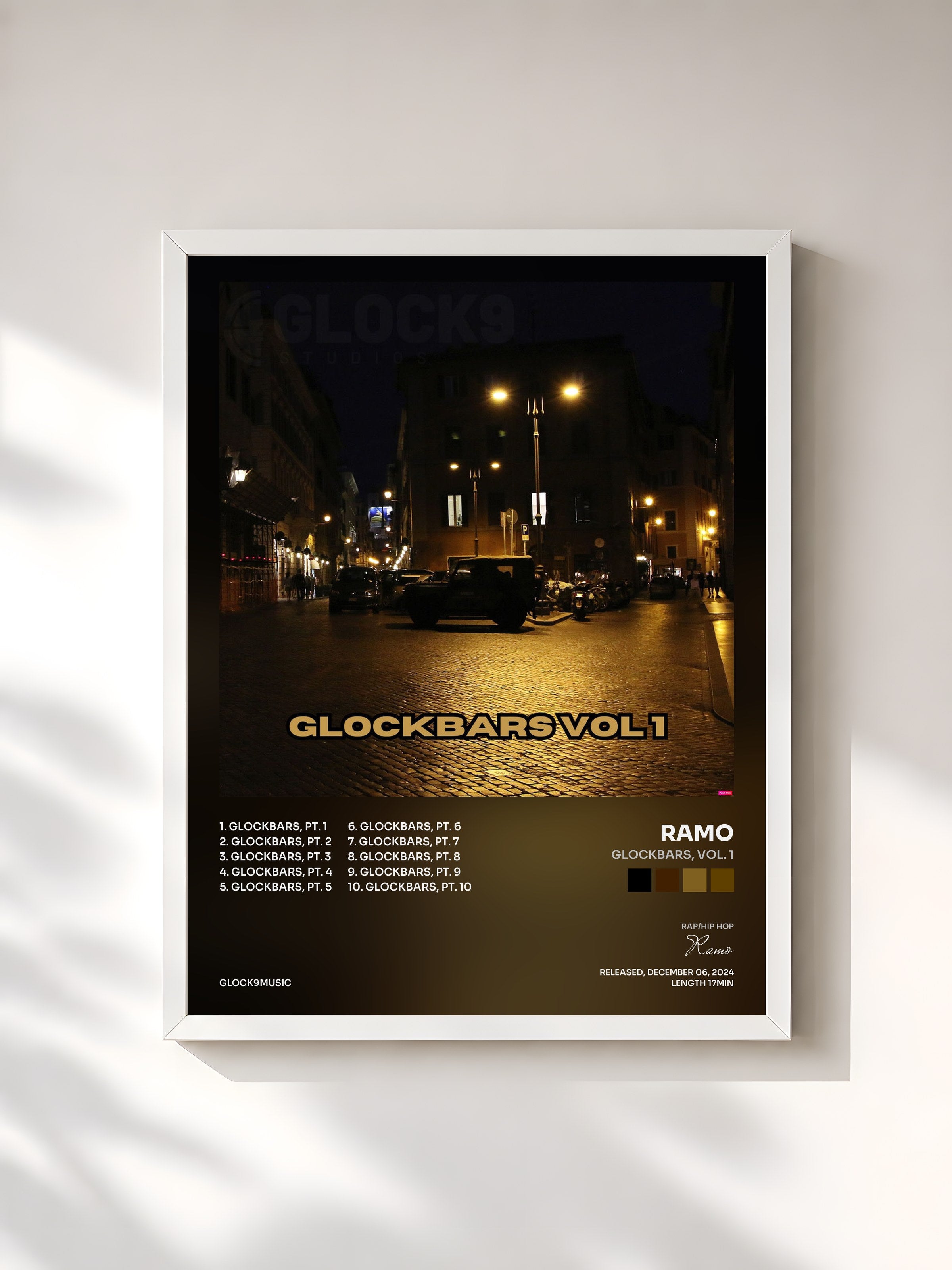 #blanc Tableau de l'album Glockbars, Vol. 1 de Ramo, cadre blanc, imprimé et encadré en France