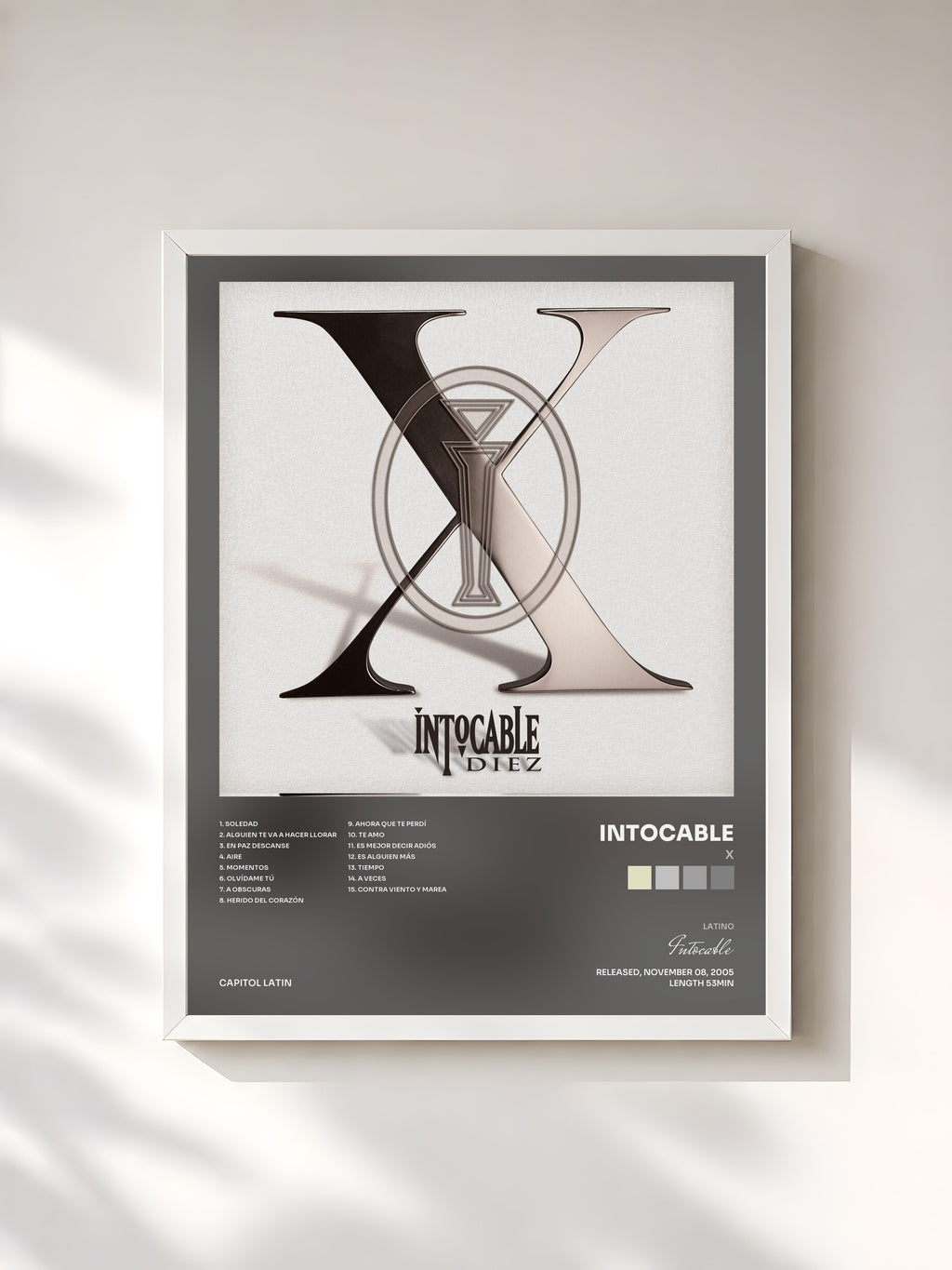 #blanc X by Intocable as a framed art print, white frame, printed and framed in France