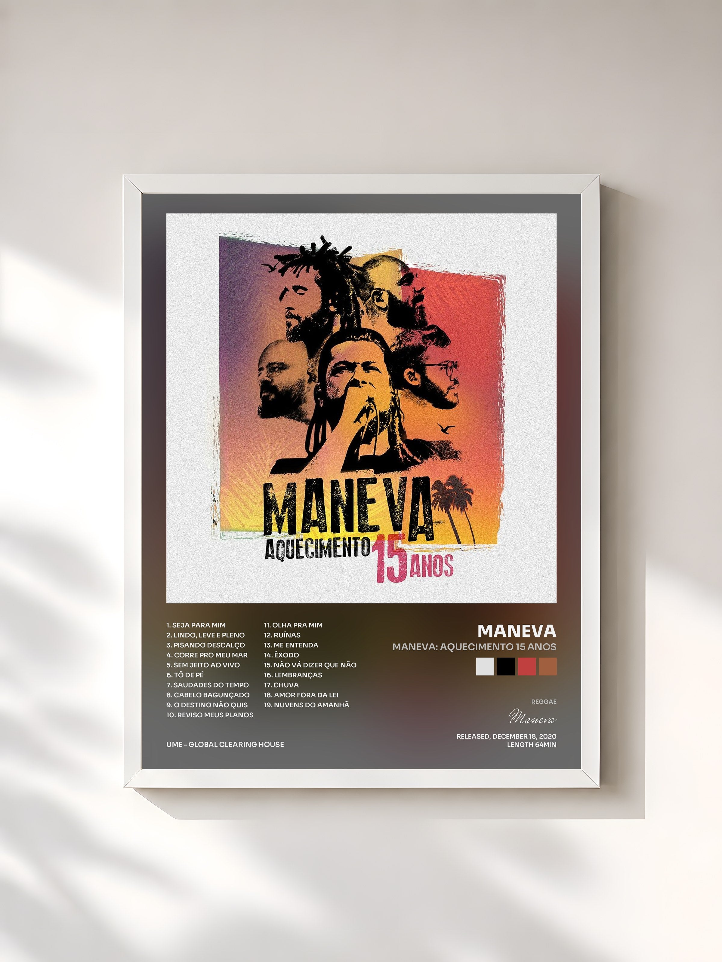#blanc Tableau de l'album Maneva: Aquecimento 15 Anos de Maneva, cadre blanc, imprimé et encadré en France