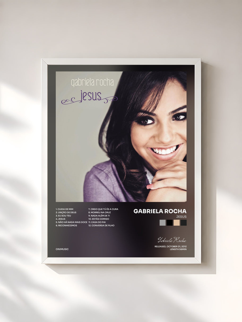 #blanc Tableau de l'album Jesus de Gabriela Rocha, cadre blanc, imprimé et encadré en France